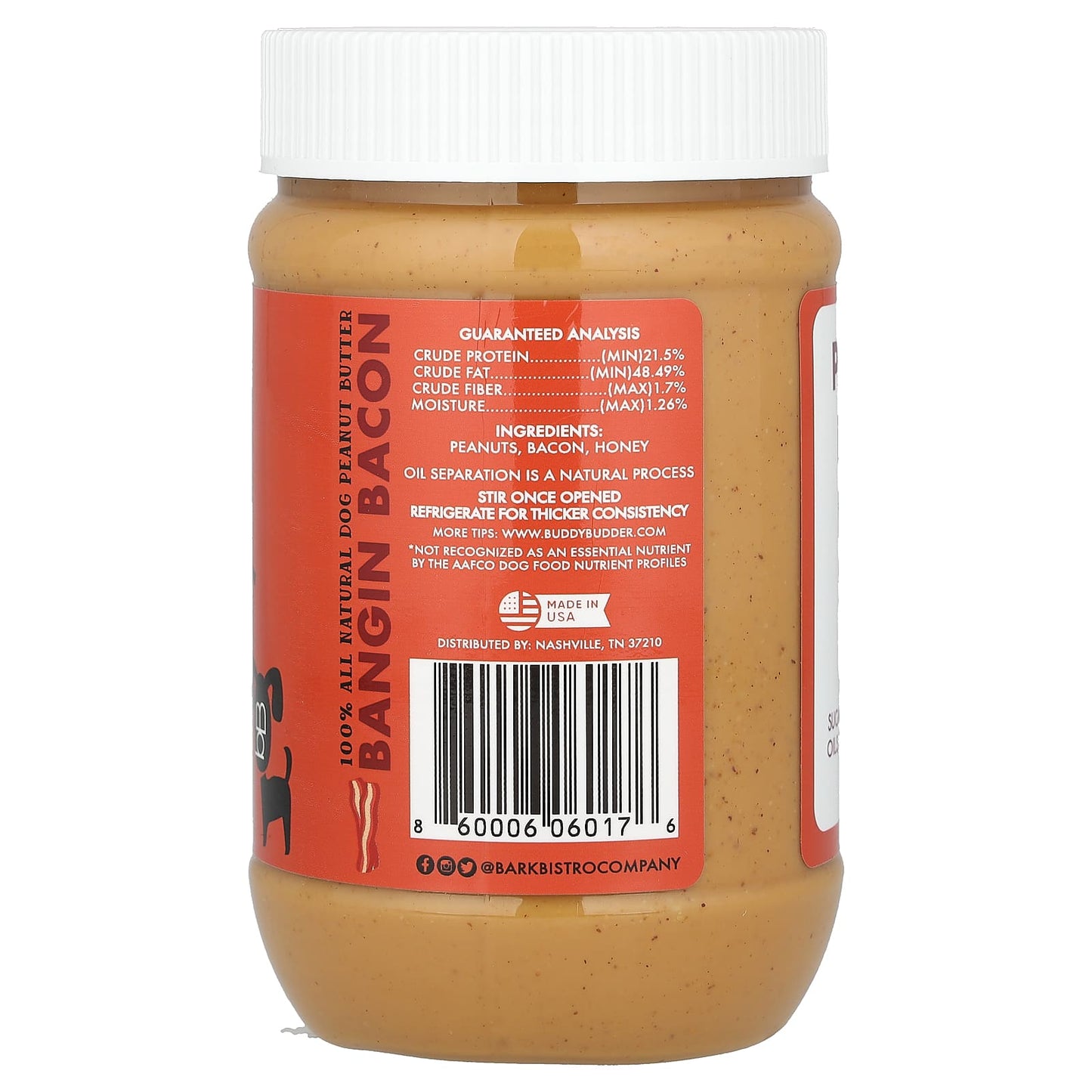 Bark Bistro All-Natural Peanut Butter for Dogs, 17 oz - Image 2