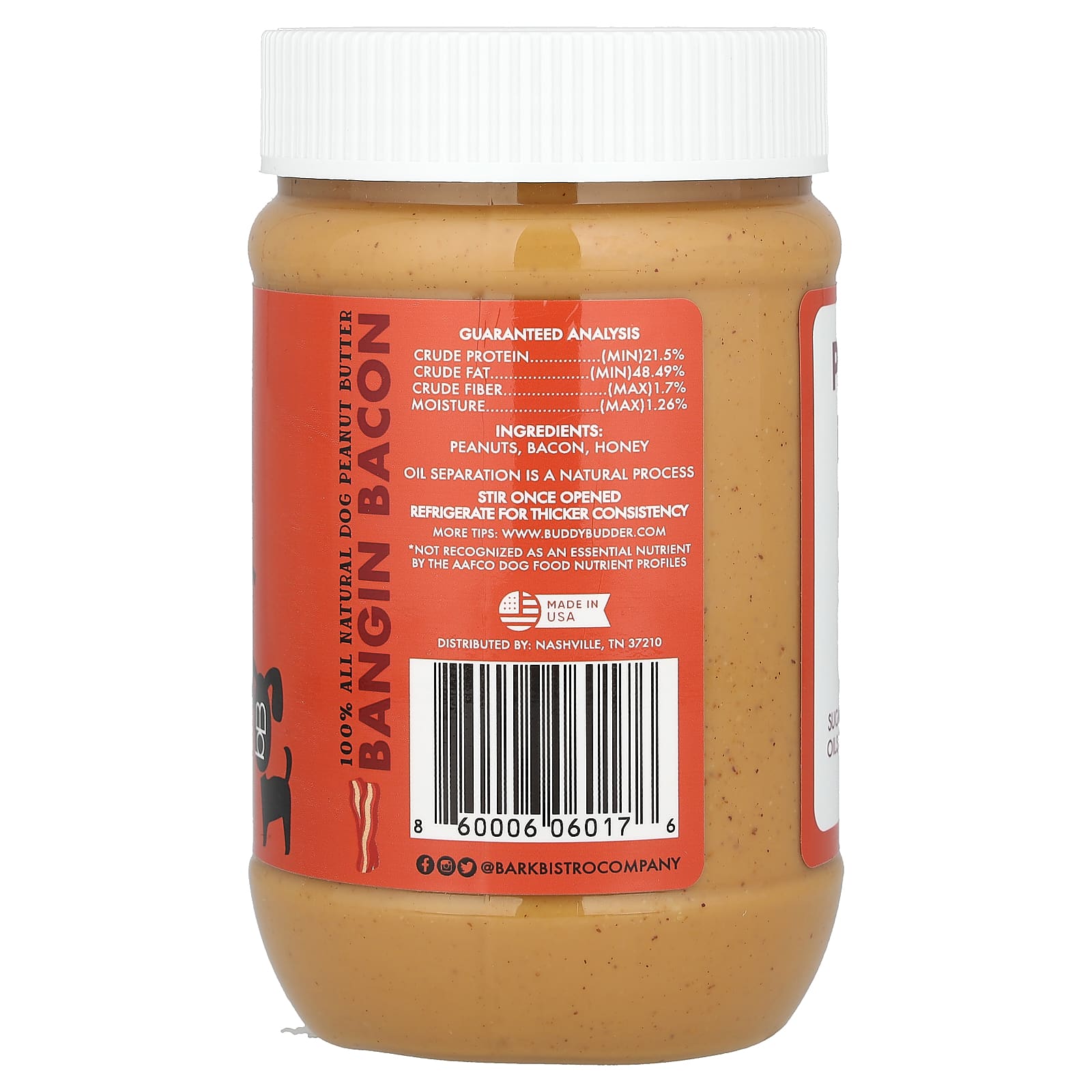 Bark Bistro All-Natural Peanut Butter for Dogs, 17 oz - Image 2