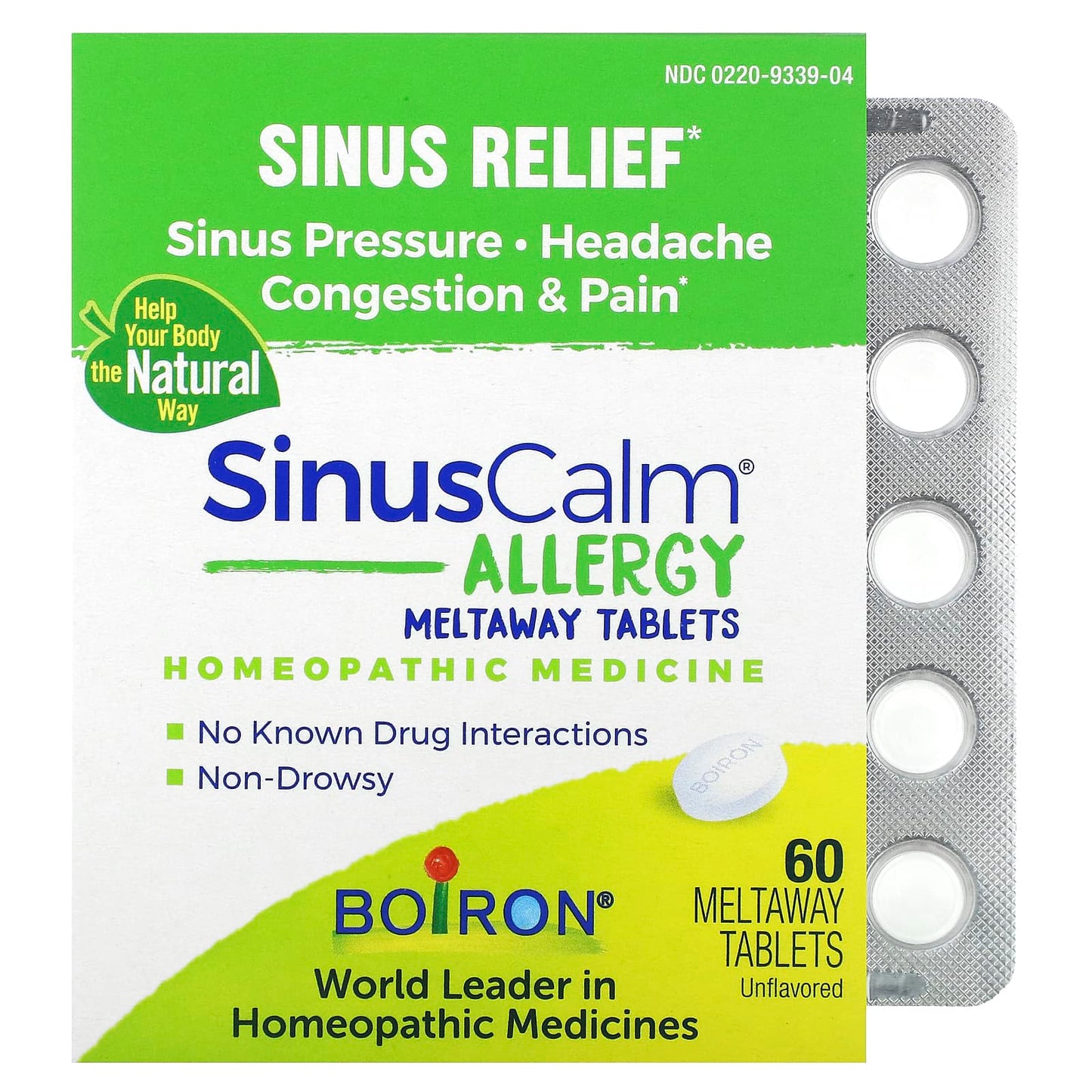 Boiron SinusCalm Allergy Relief Tablets - Fast, Natural Sinus Pain Relief - Image 1
