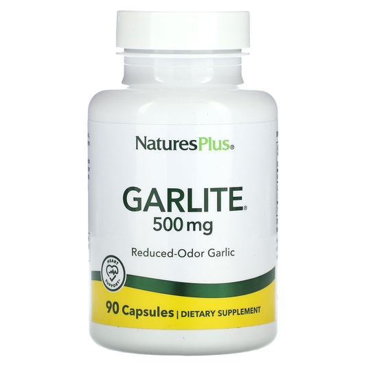 NaturesPlus, Garlite, 500 mg, 90 Capsules - Image 1
