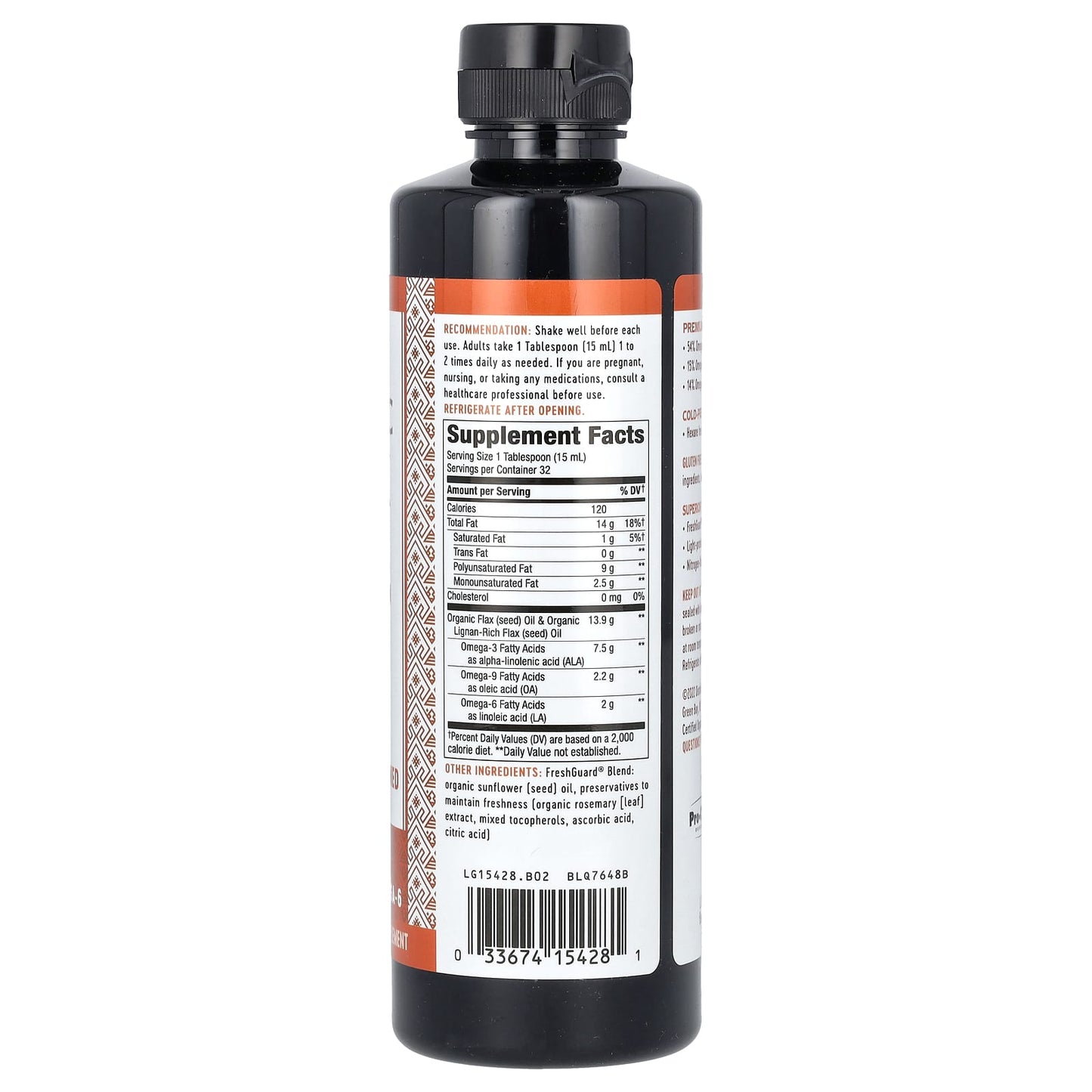 Nature's Way, Organic Flax Oil, Super Lignan, 16 fl oz (480 ml) - Image 2