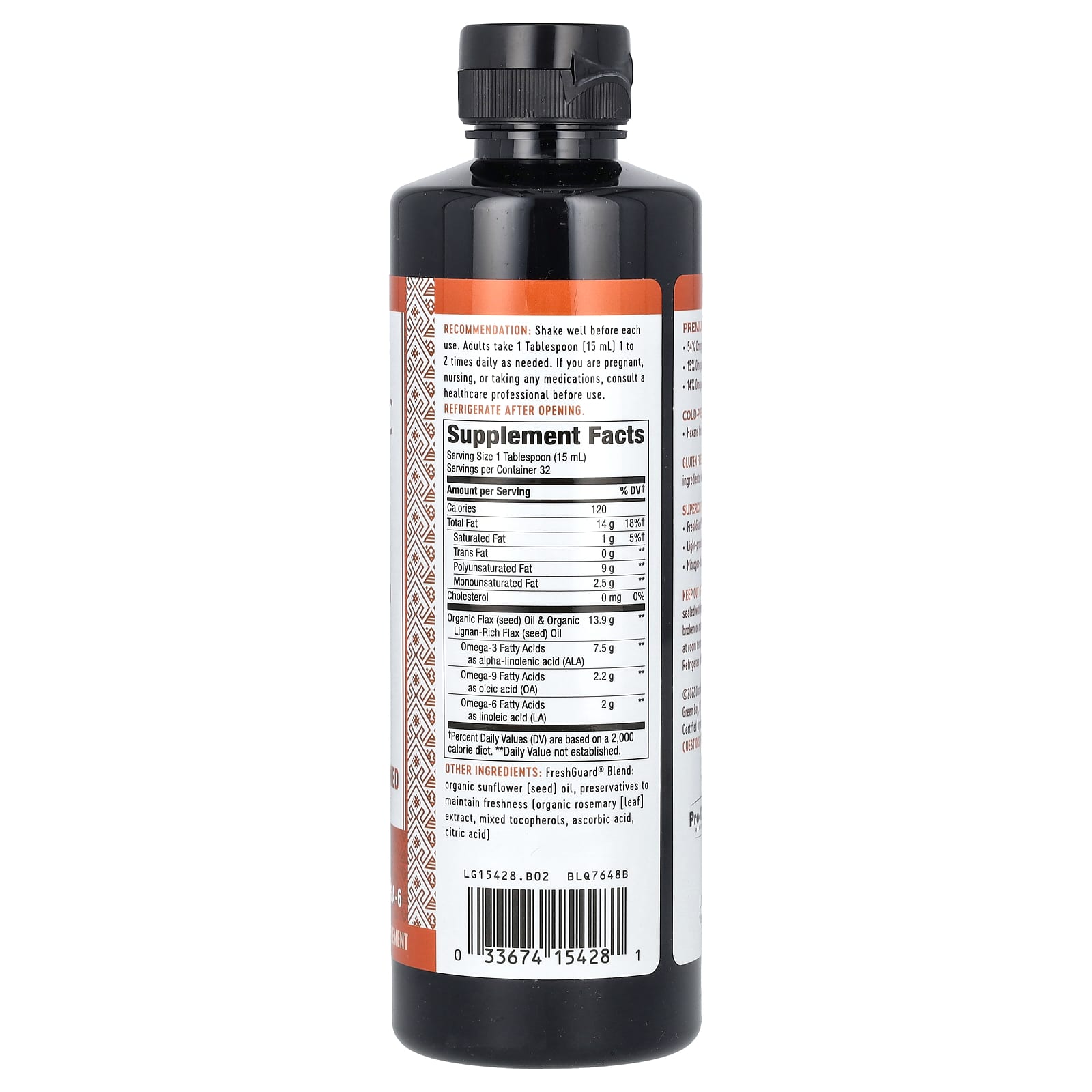 Nature's Way, Organic Flax Oil, Super Lignan, 16 fl oz (480 ml) - Image 2