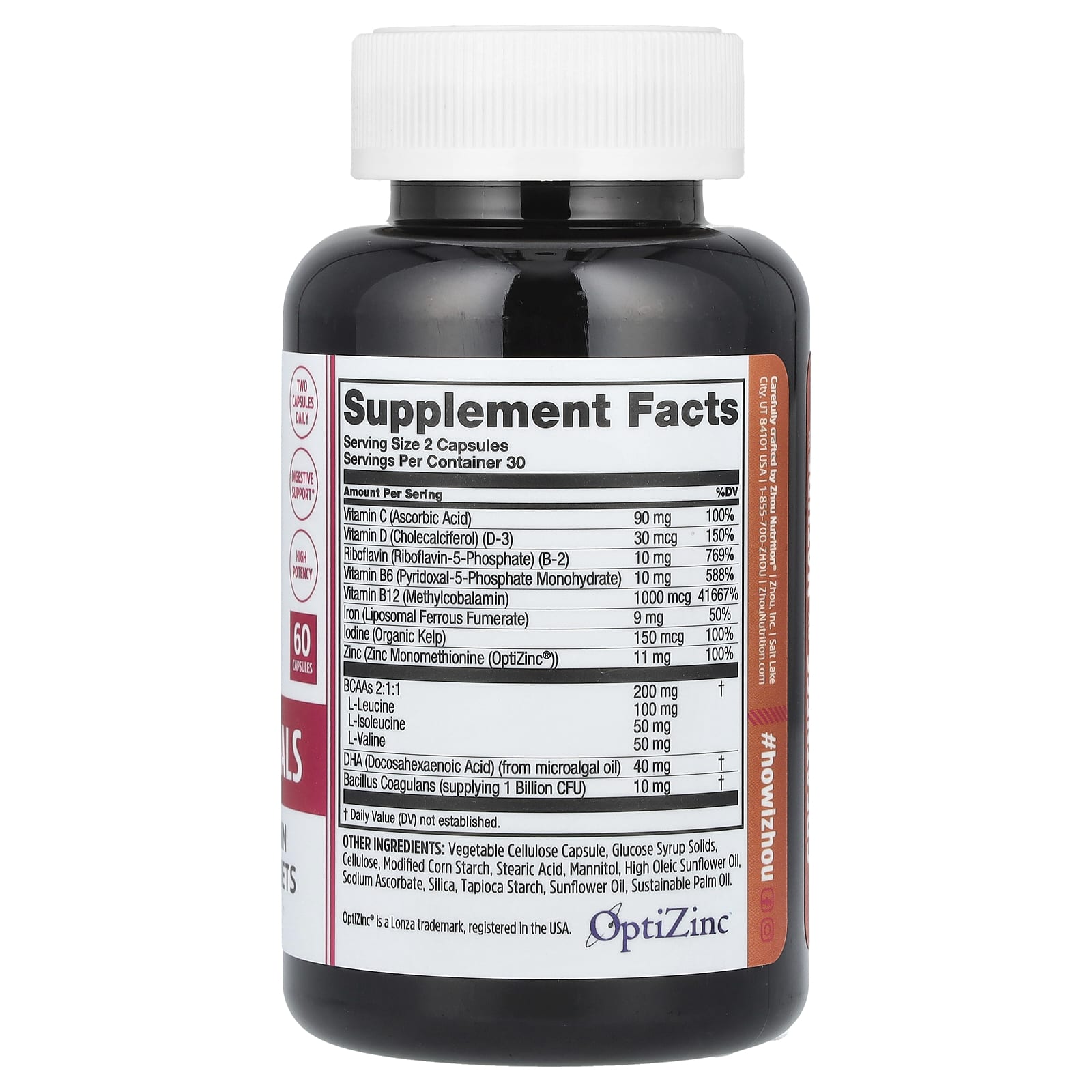 Zhou Nutrition, Vegan Essentials, 60 Capsules - Image 2