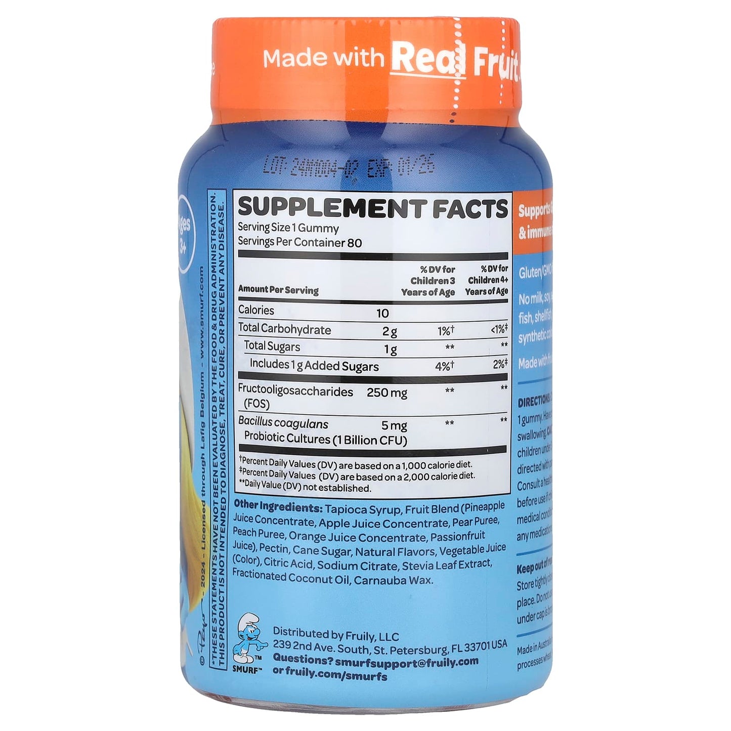 The Smurfs, Kids Gummy, Digestive Probiotic, Ages 3+, Smurf Berry , 80 Gummies - Image 2