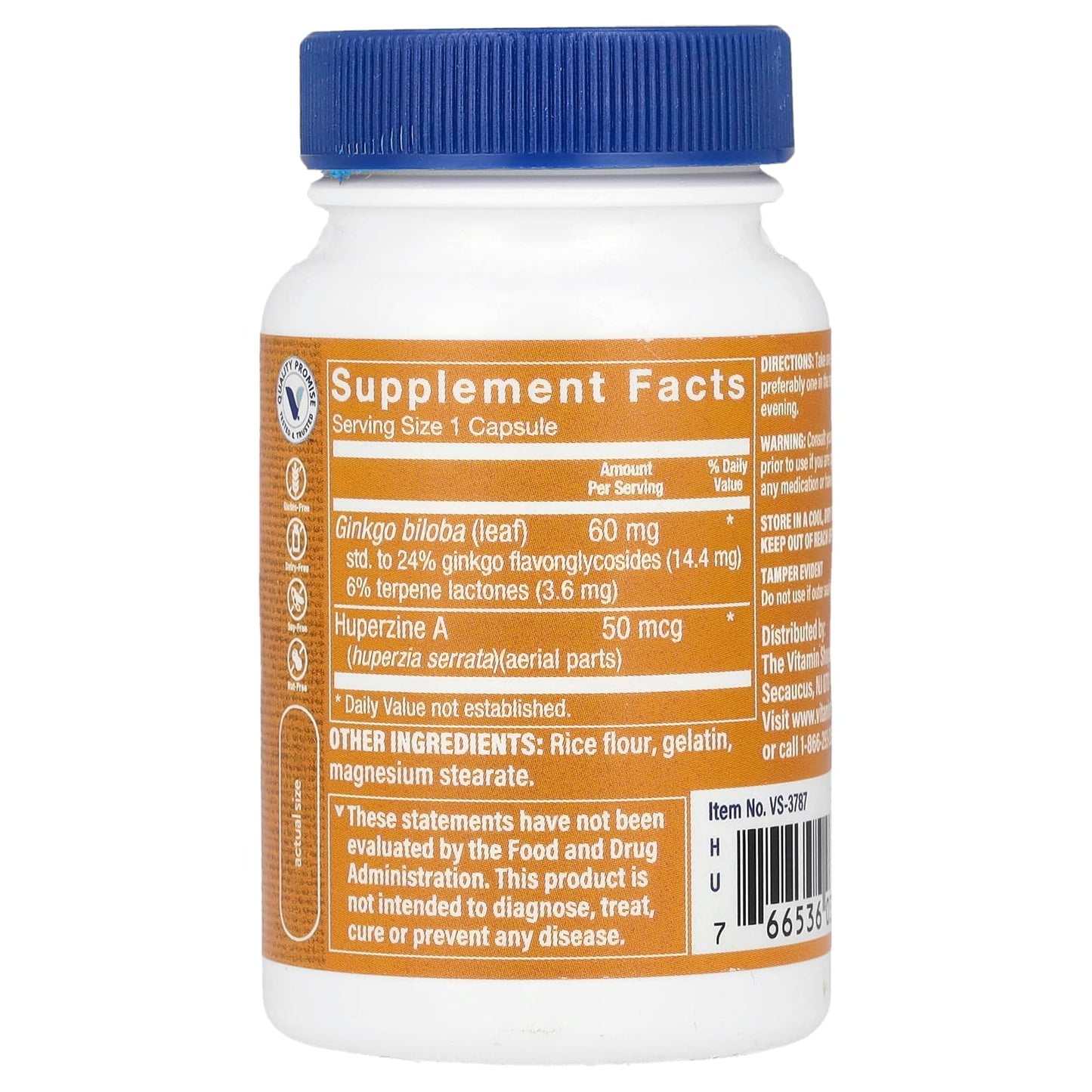 The Vitamin Shoppe, Huperzine A With Ginkgo Biloba, 60 Capsules - Image 2