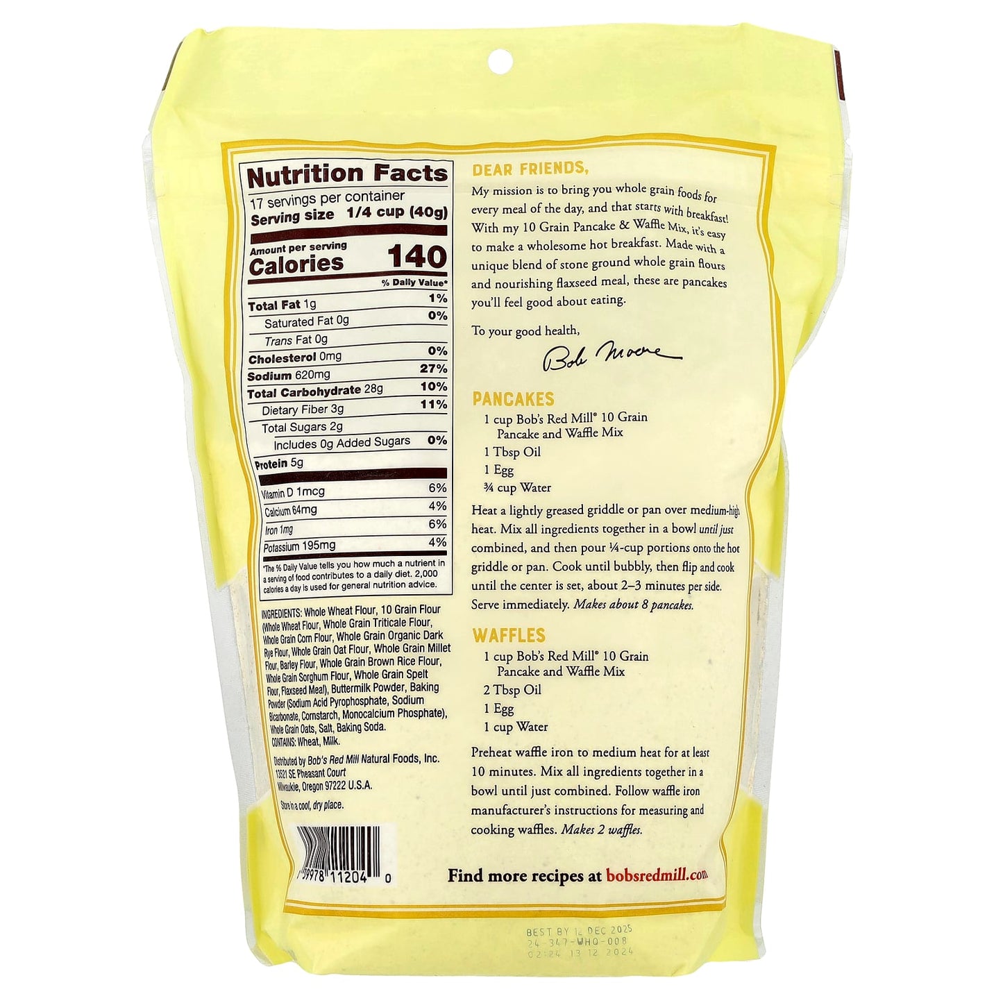 Bob's Red Mill 10 Grain Pancake & Waffle Mix, 24 oz - Whole Grain Breakfast - Image 2