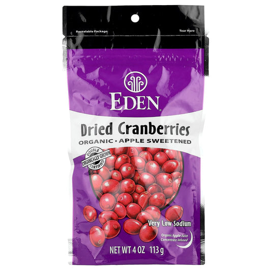 Organic Dried Cranberries by Eden Foods, 4 oz, Low Sodium - Image 1