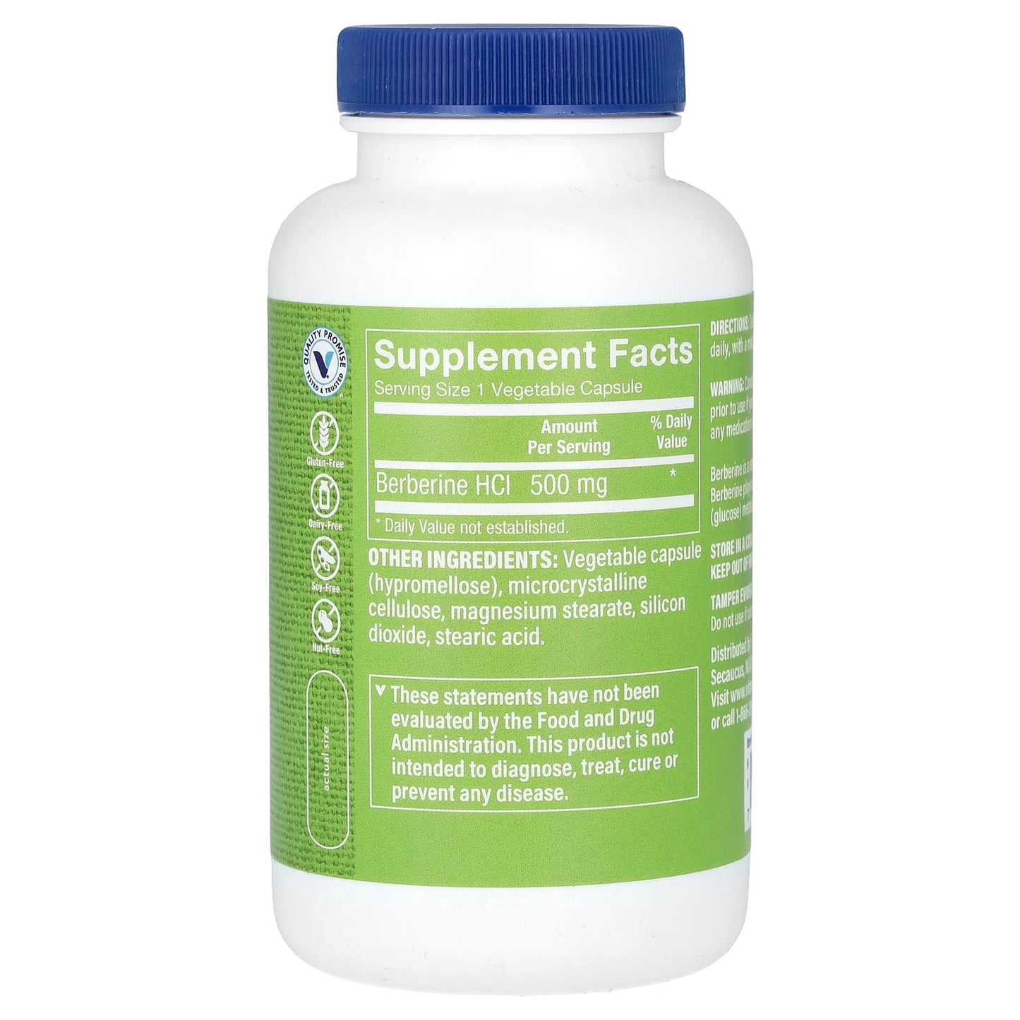 The Vitamin Shoppe, Berberine HCI, 500 mg, 120 Vegetable Capsules - Image 2