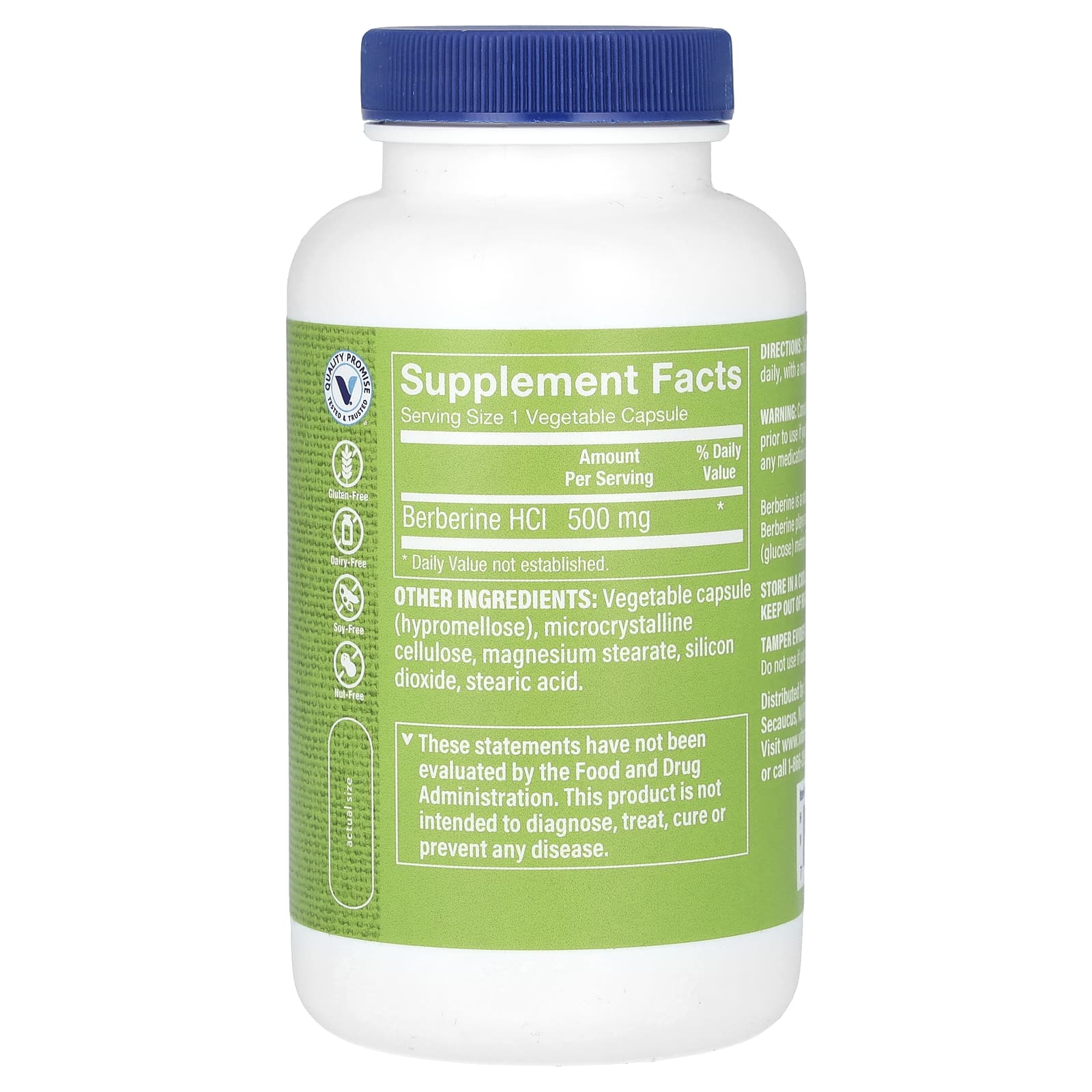 The Vitamin Shoppe, Berberine HCI, 500 mg, 120 Vegetable Capsules - Image 2