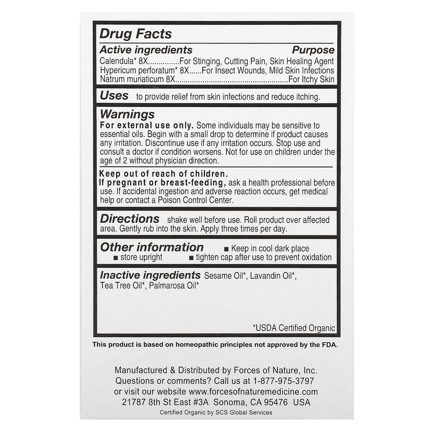 Forces of Nature Organic Anti-Itch Roll-On, Extra Strength Relief - Image 2