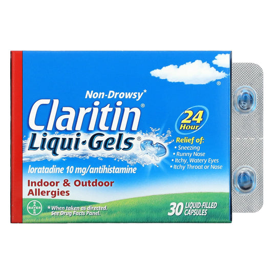 Claritin Non-Drowsy 24HR Allergy Relief, 30 Liquid-Filled Capsules - Image 1