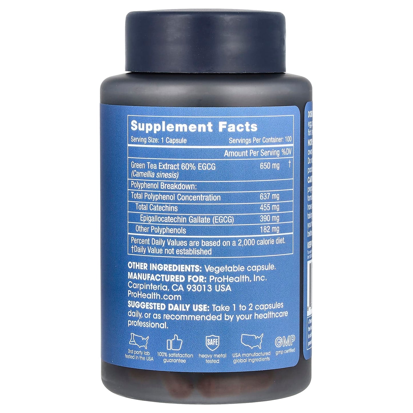 ProHealth Longevity, Green Tea, EGCG Extreme, 100 Capsules - Image 2