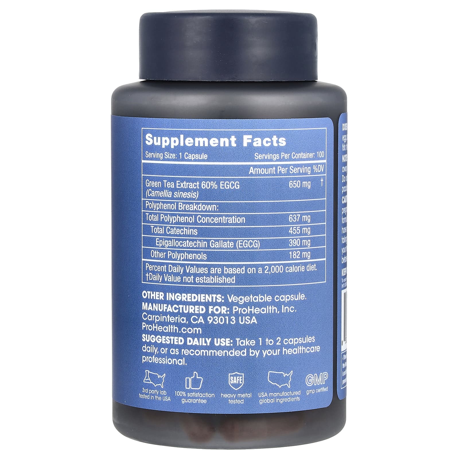 ProHealth Longevity, Green Tea, EGCG Extreme, 100 Capsules - Image 2