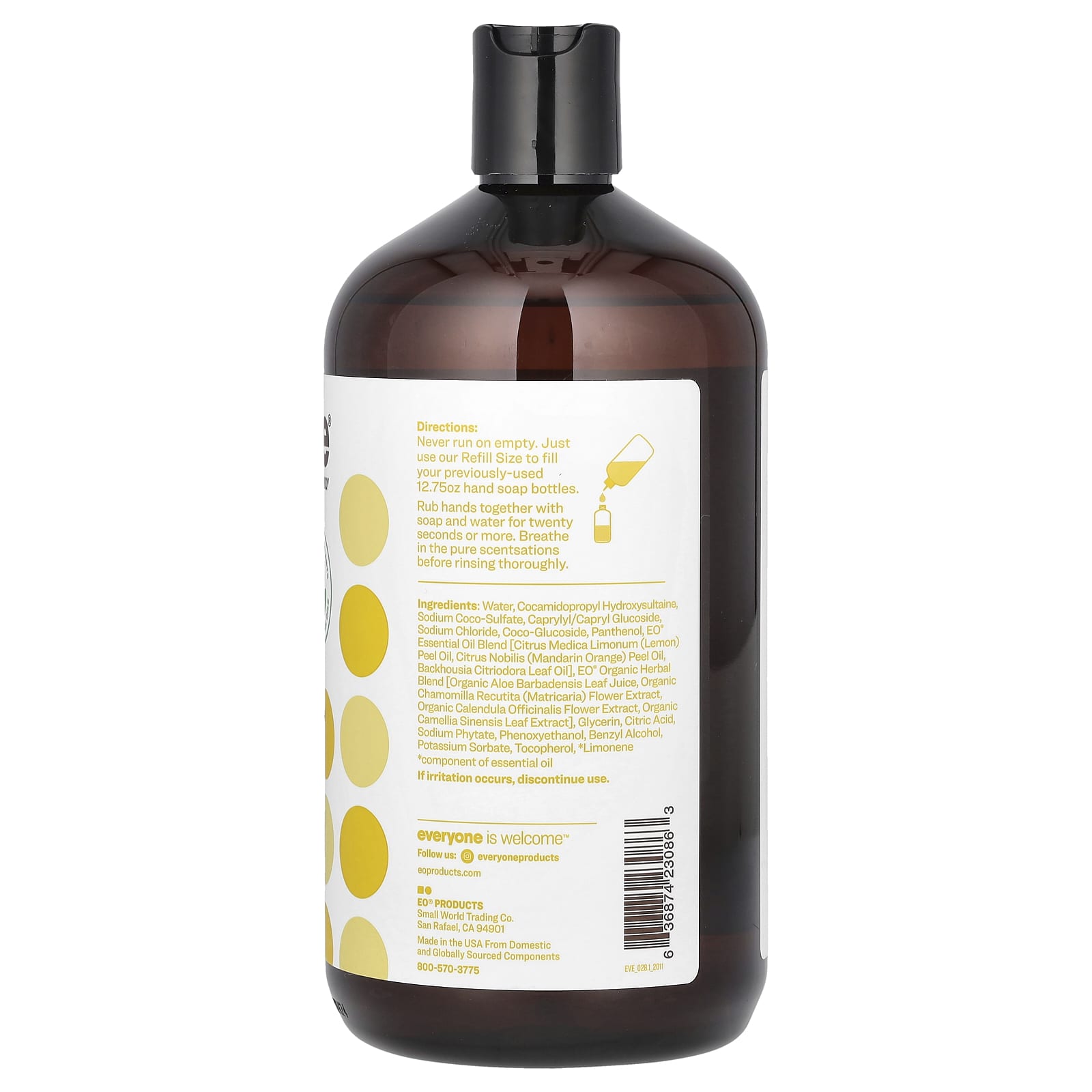 Meyer Lemon + Mandarin Hand Soap Refill, Gentle, Vegan, Cruelty-Free, 32 fl oz - Image 2