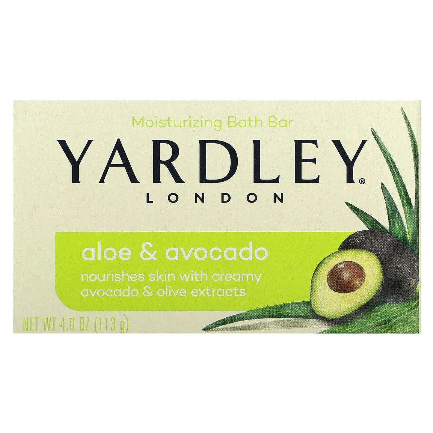 Yardley London, Moisturizing Bath Bar, Aloe & Avocado, 4 oz (113 g) - Image 1