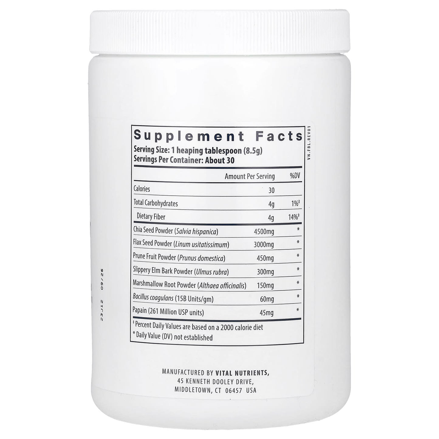 Vital Nutrients, Whole Fiber Fusion, 9.2 oz (261 g) - Image 2