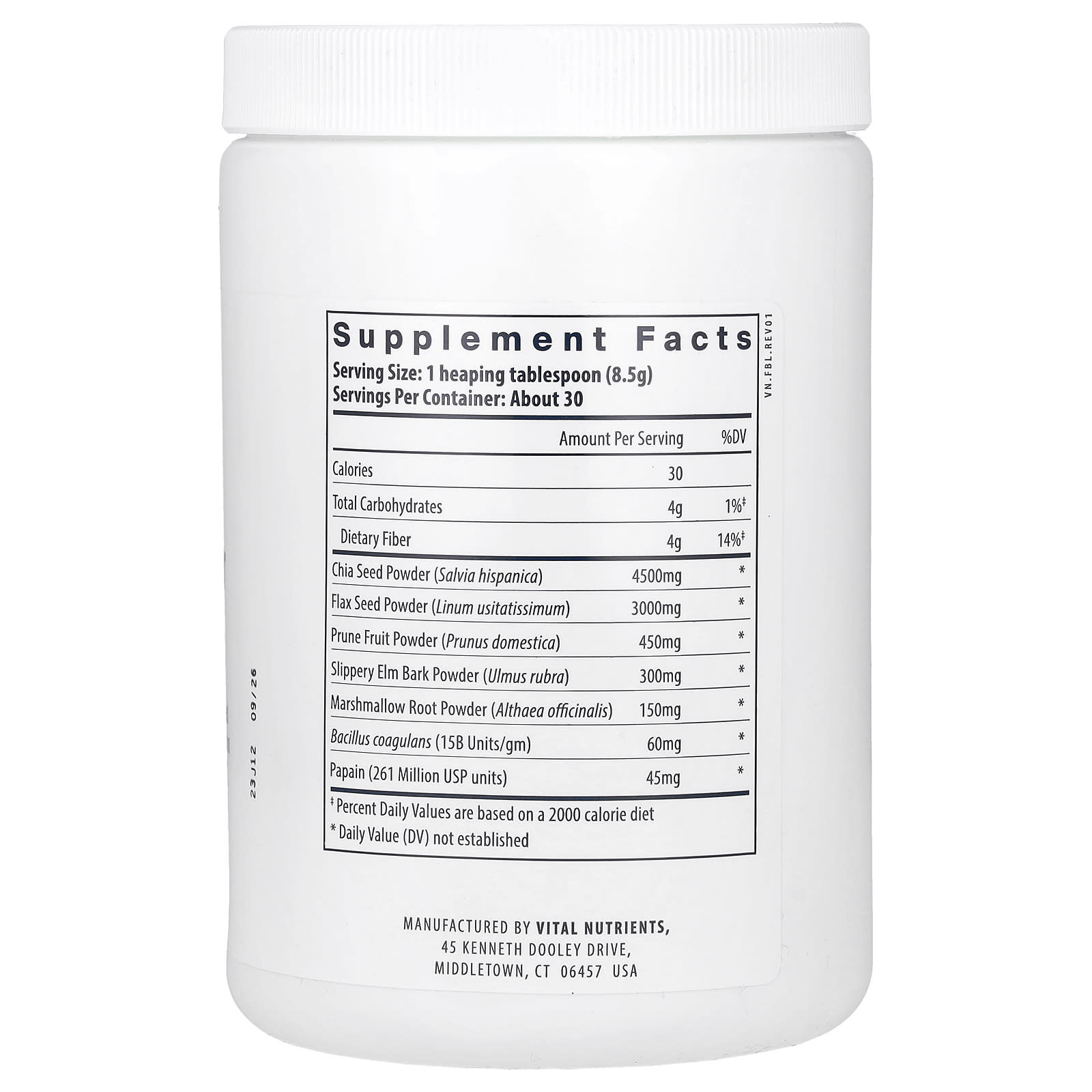 Vital Nutrients, Whole Fiber Fusion, 9.2 oz (261 g) - Image 2