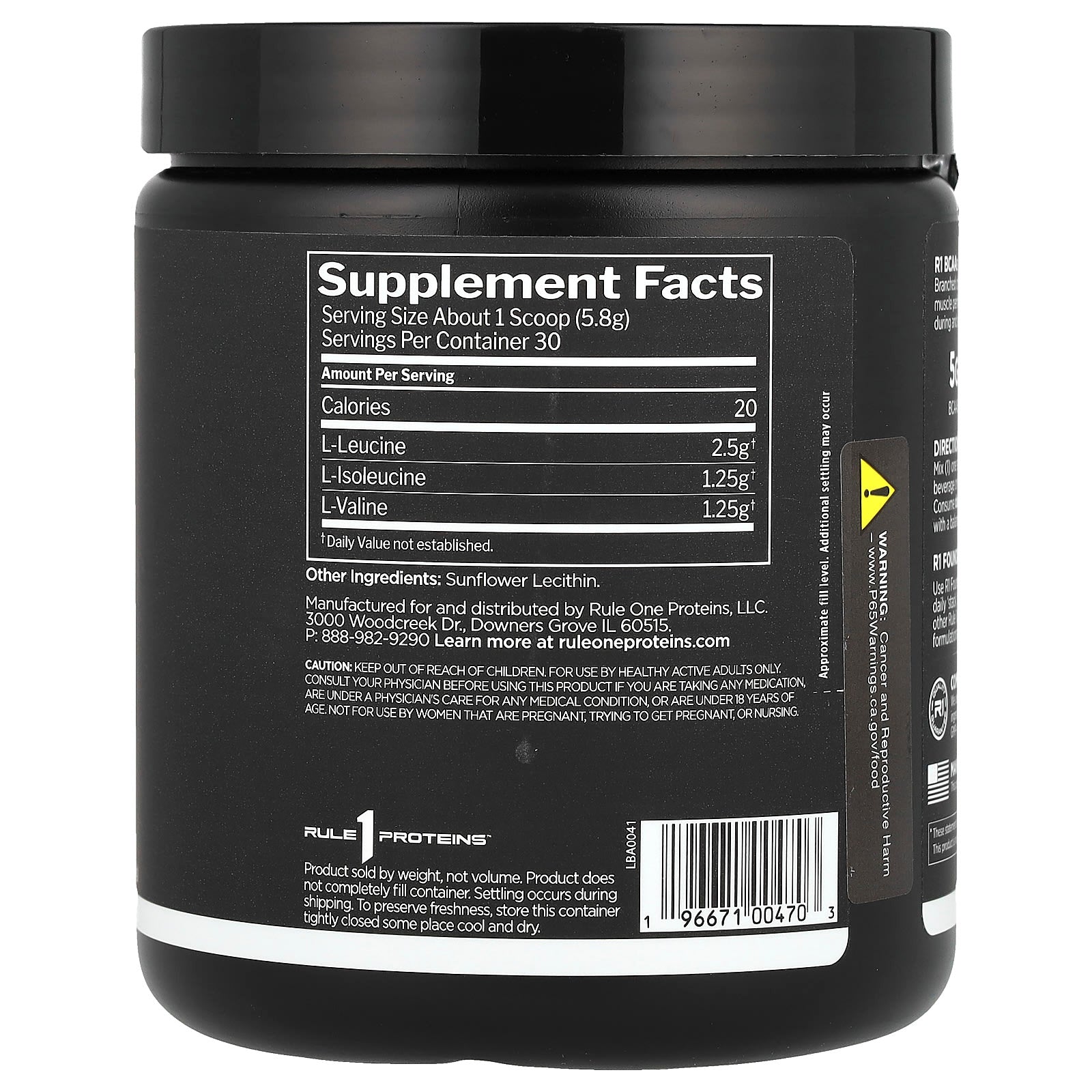 Rule One Proteins, BCAA, Unflavored , 6.14 oz (174 g) - Image 2
