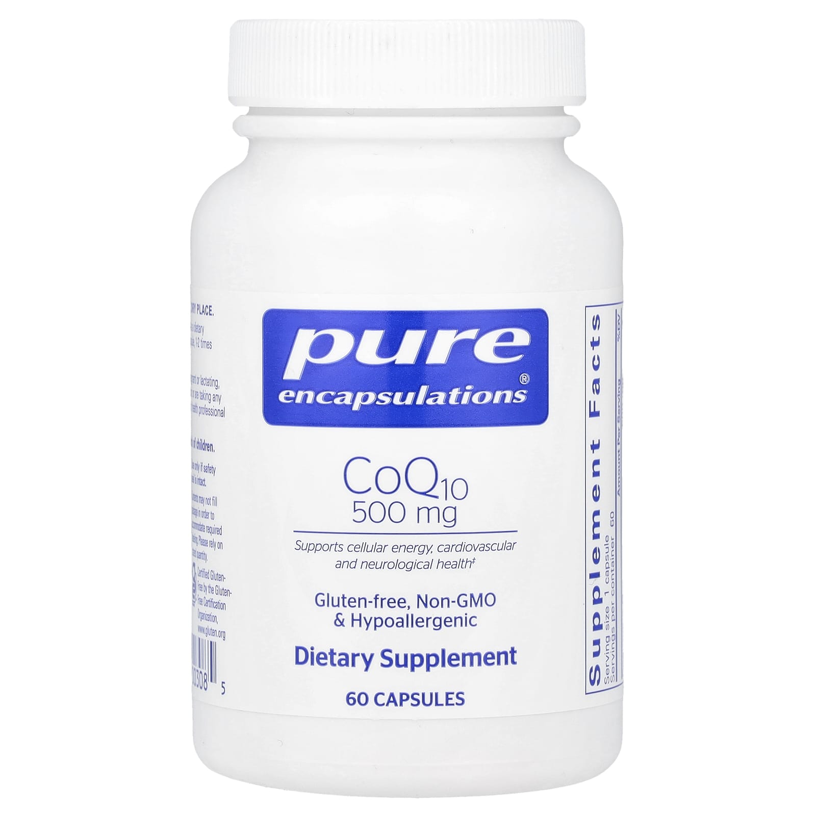 Pure Encapsulations, CoQ10, 500 mg, 60 Capsules - Image 1