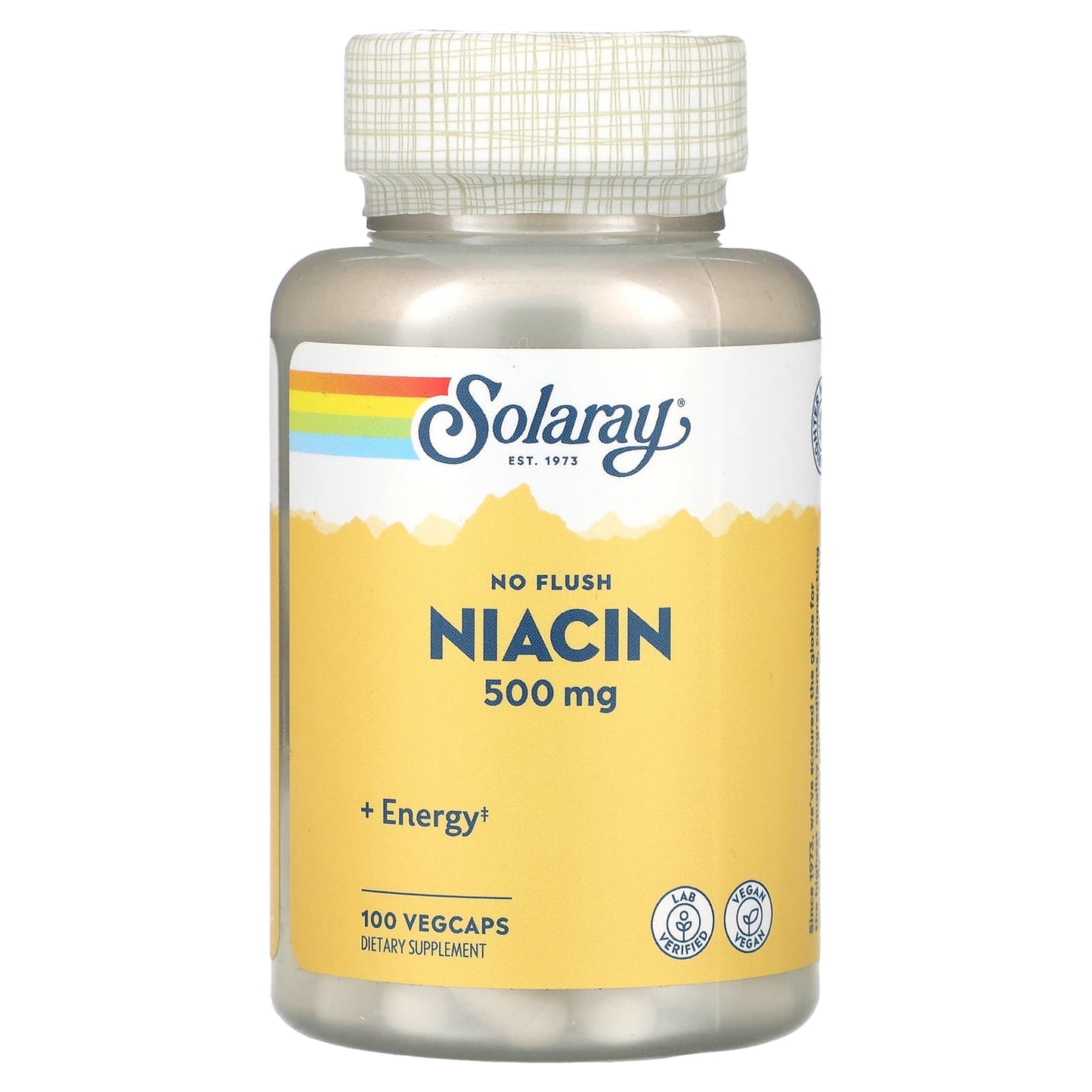 Solaray, No Flush Niacin, 500 mg, 100 VegCaps - Image 1