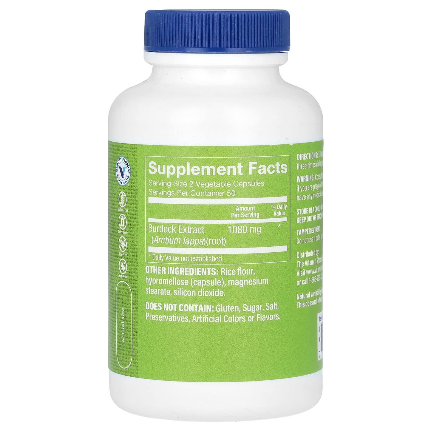 The Vitamin Shoppe, Burdock Root, 100 Vegetable Capsules (540 mg per Capsule) - Image 2