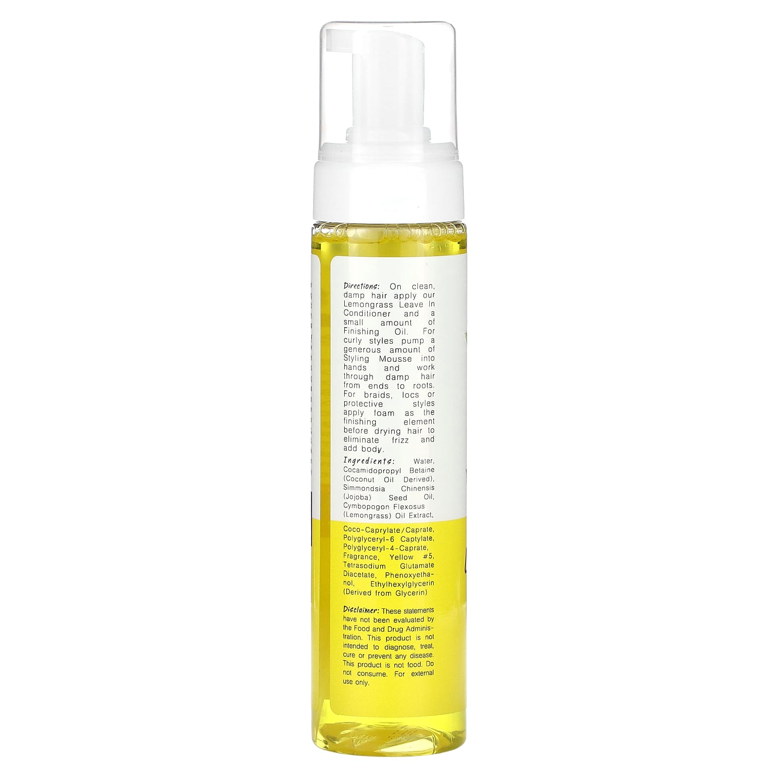 Lemongrass Styling Mousse by Alikay Naturals - Natural Hair Care - Image 2