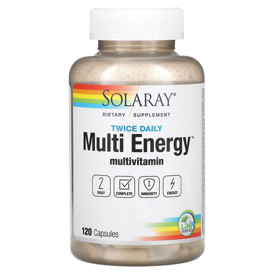 Solaray, Twice Daily, Multi Energy Multivitamin, 120 Capsules - Image 1