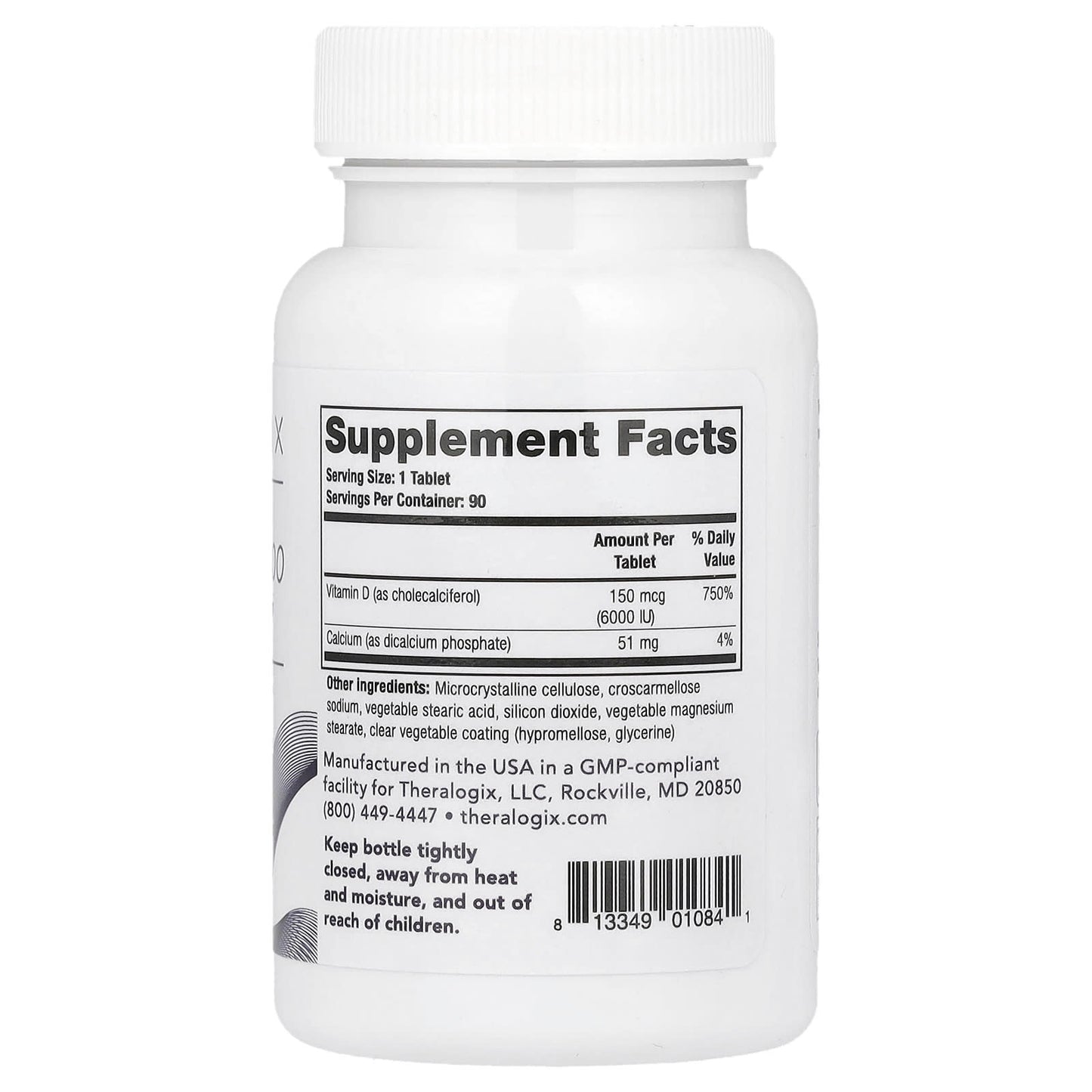 Theralogix, Thera-D 6000, 90 Tablets - Image 2