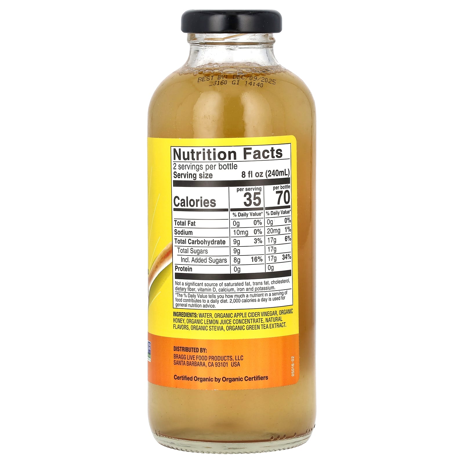 Bragg Apple Cider Vinegar Refreshers - USDA Organic, Prebiotic, 16 fl oz - Image 2