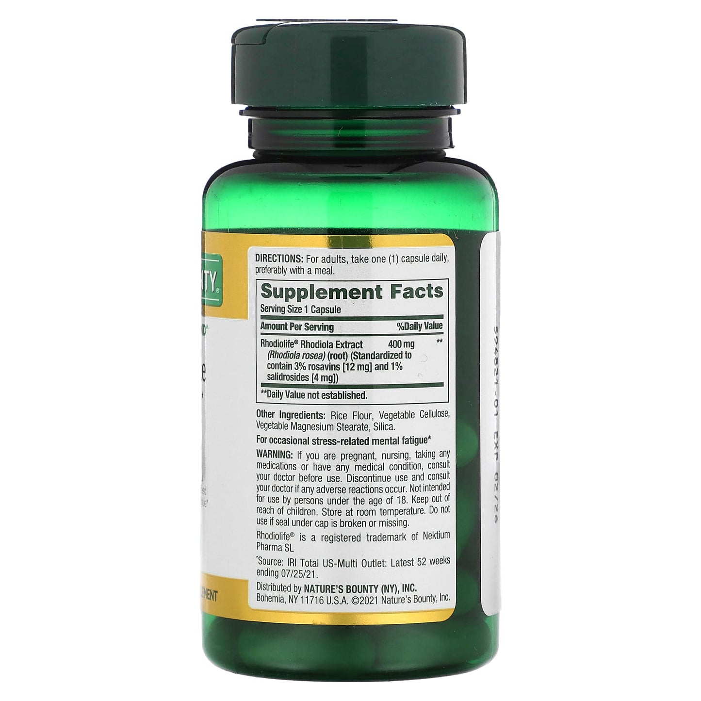 Nature's Bounty, Mental Fatigue & Stress Relief, 400 mg, 30 Capsules - Image 2