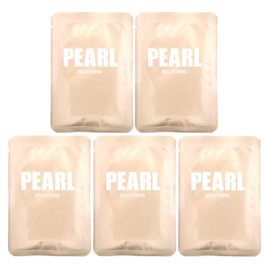Lapcos, Pearl Beauty Sheet Mask Set, Brightening, 5 Sheets, 0.81 fl oz (24 ml) Each - Image 1
