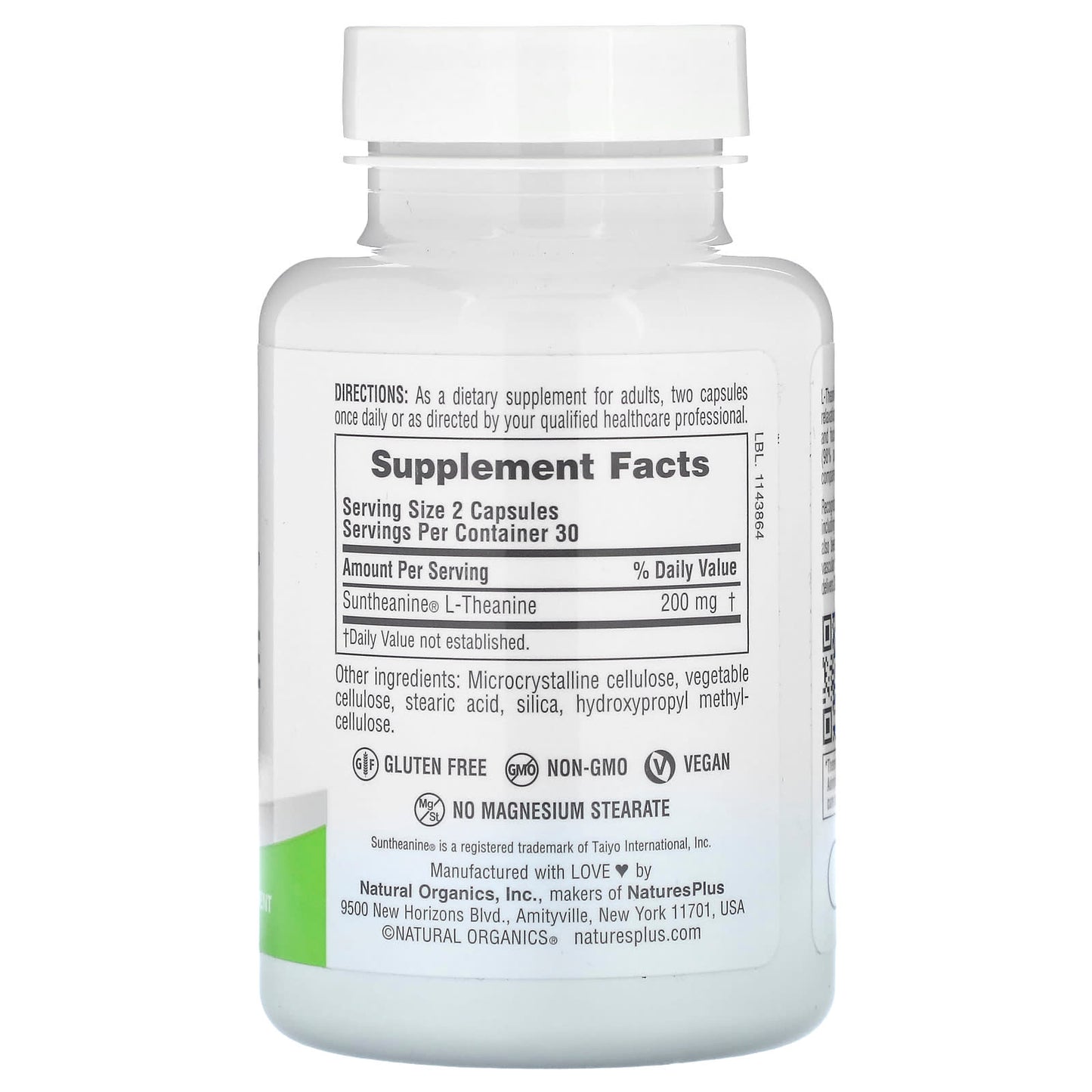 NaturesPlus, Pro, Suntheanine L-Theanine 200, 60 Capsules (100 mg per Capsule) - Image 2