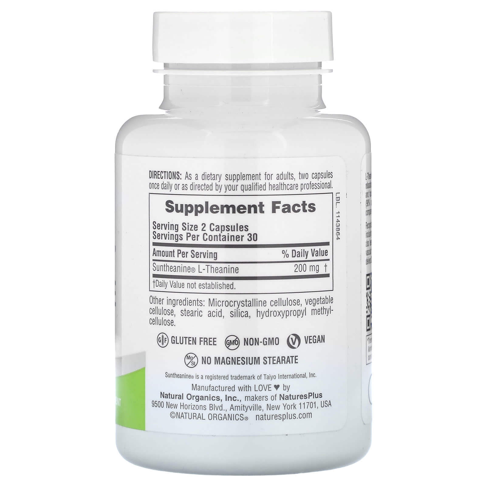 NaturesPlus, Pro, Suntheanine L-Theanine 200, 60 Capsules (100 mg per Capsule) - Image 2