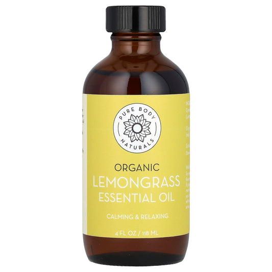 Pure Body Naturals, Organic Lemongrass Essential Oil, 4 fl oz (118 ml) - Image 1