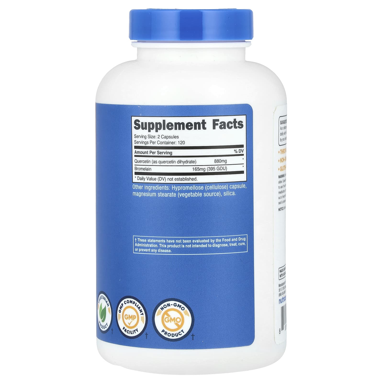 Nutricost, Quercetin with Bromelain, 240 Capsules - Image 2