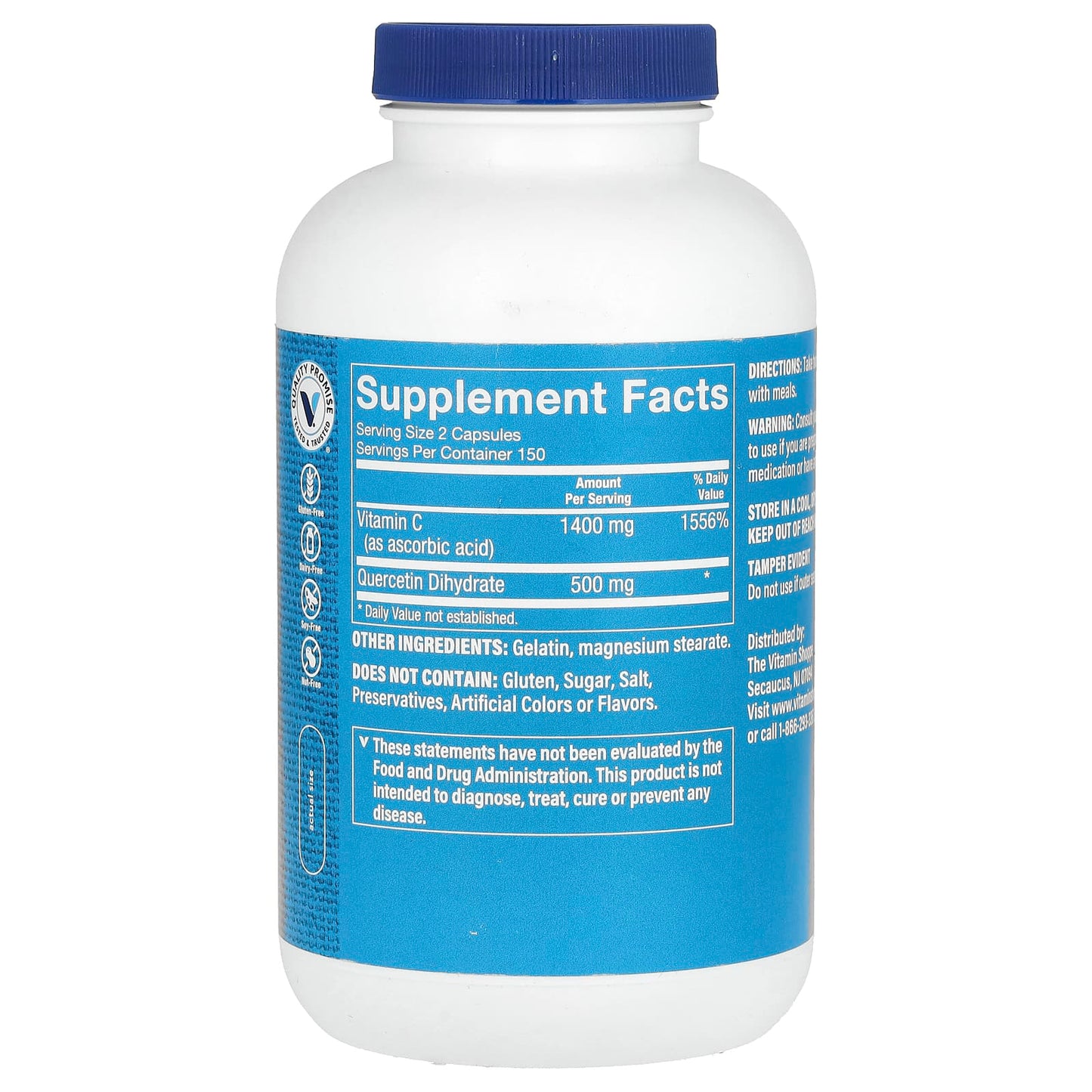The Vitamin Shoppe, Quercetin + C, 300 Capsules - Image 2