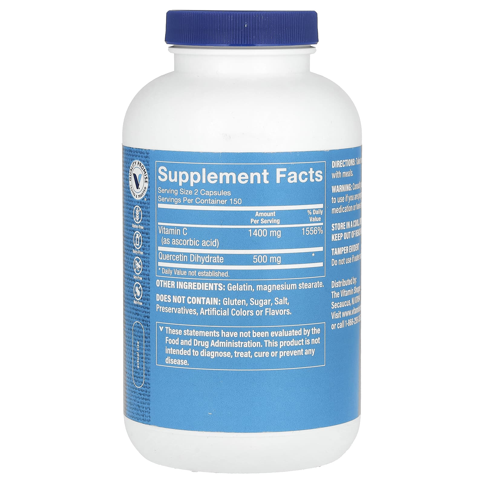 The Vitamin Shoppe, Quercetin + C, 300 Capsules - Image 2