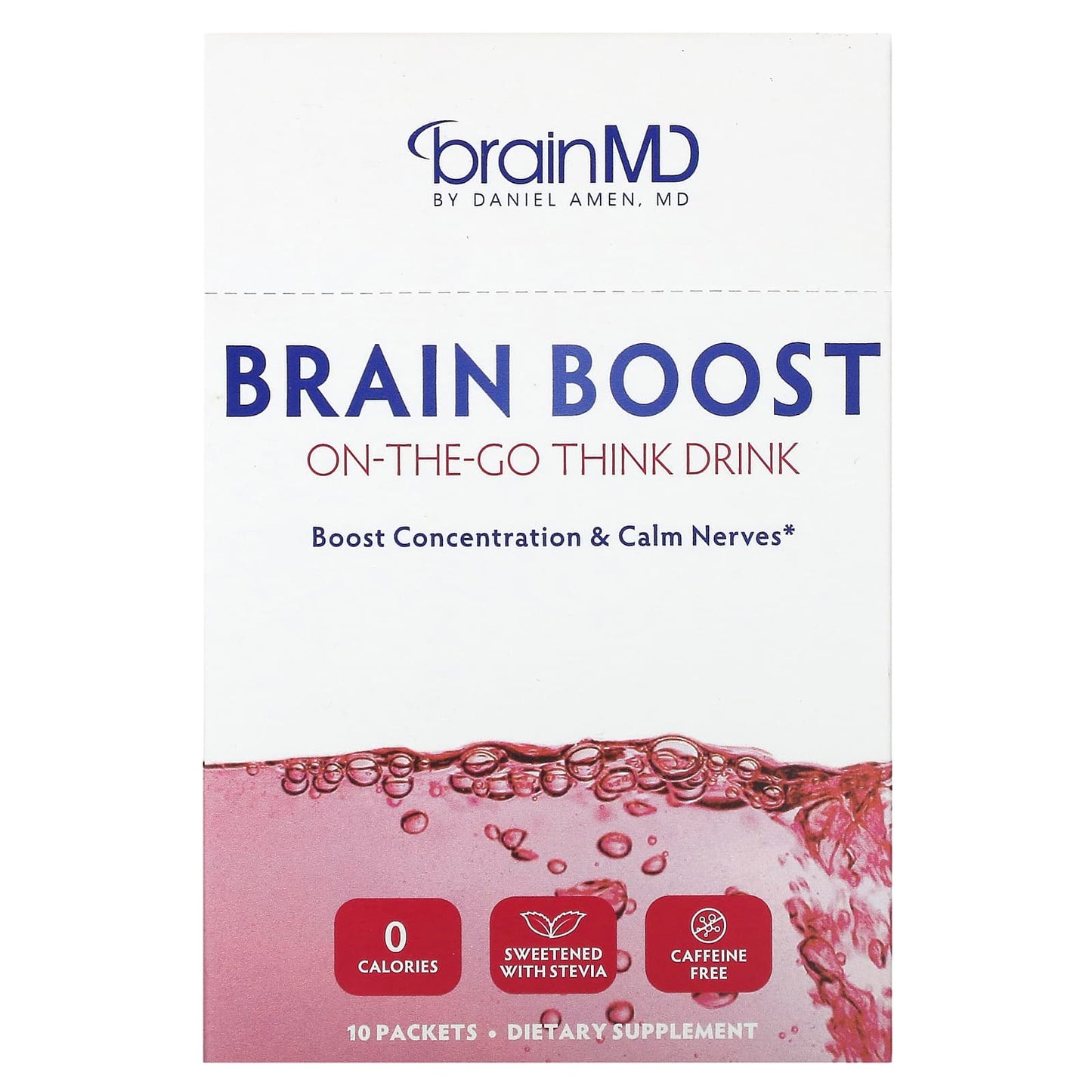 Caffeine-Free Brain Boost Energy Drink by BrainMD - 10 Packets - Image 1