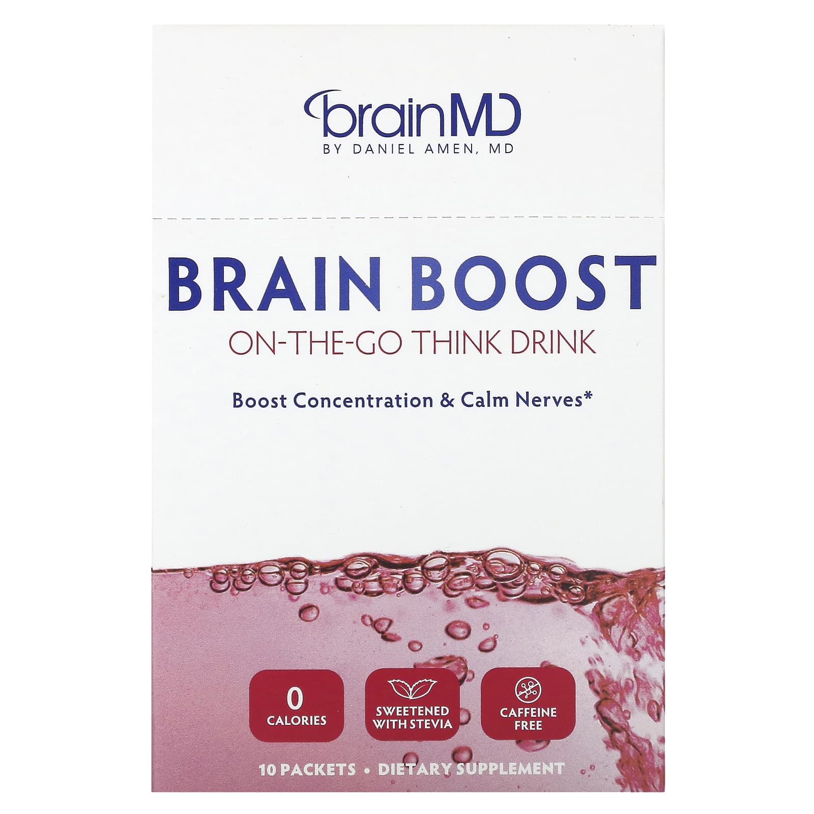 Caffeine-Free Brain Boost Energy Drink by BrainMD - 10 Packets - Image 1