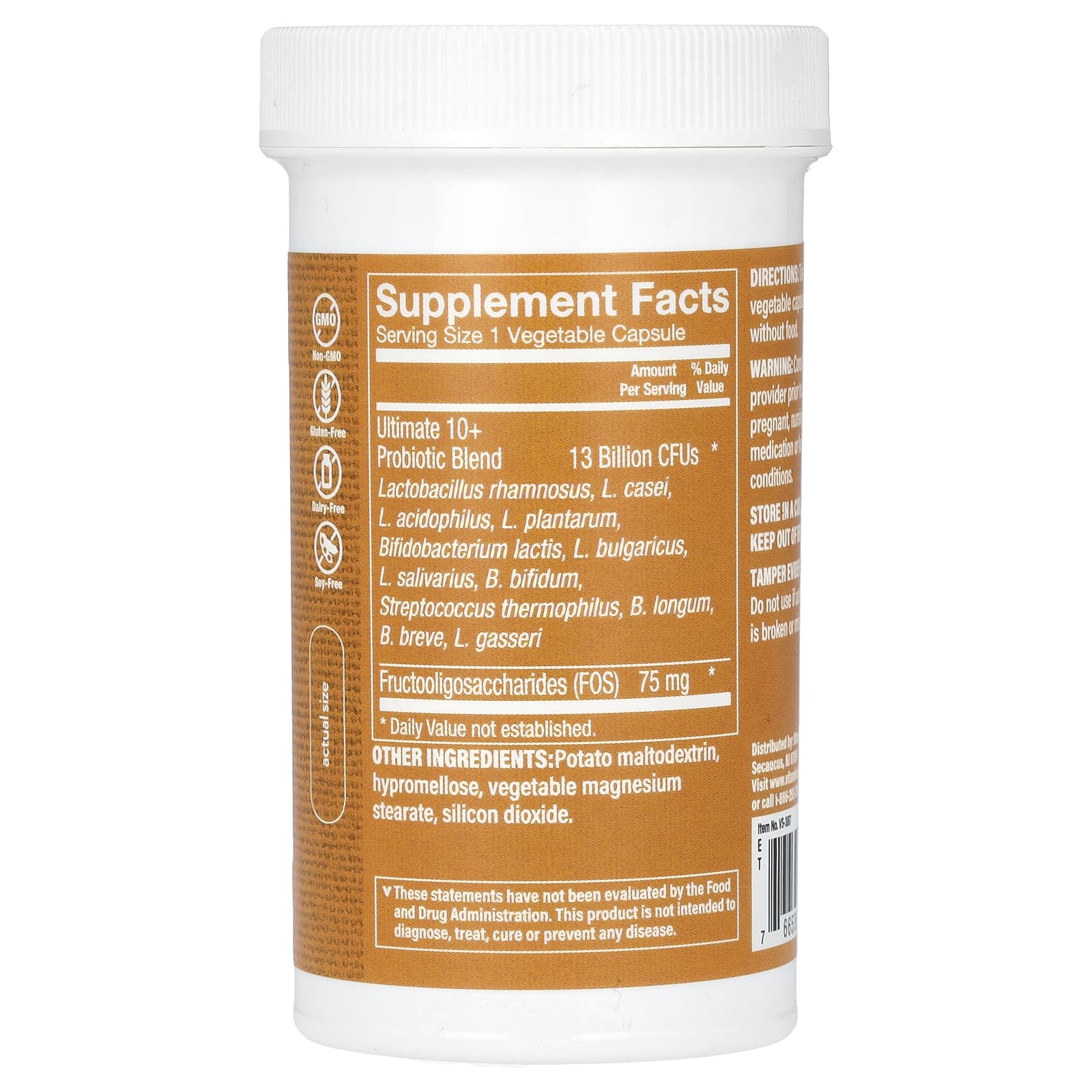 The Vitamin Shoppe, Ultimate 10+ Probiotics, 13 Billion CFU, 100 Vegetable Capsules - Image 2