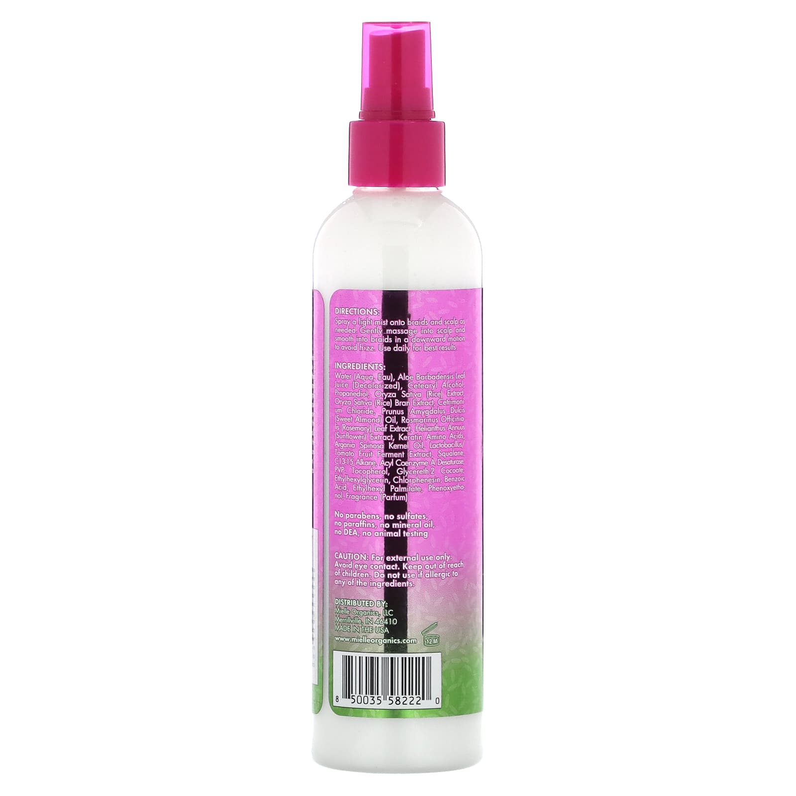 Mielle, Braid & Scalp Moisturizer, Rice Water & Aloe Vera Blend, 8 fl oz (237 ml) - Image 2