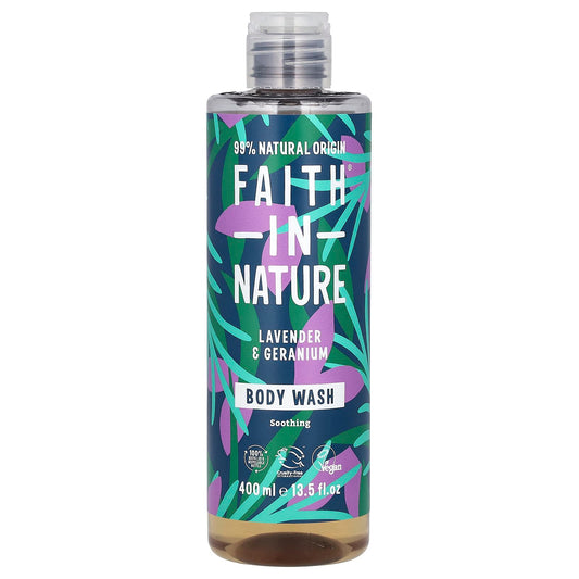 Natural Body Wash with Lavender & Geranium, Cruelty-Free, 13.5 fl oz (400 ml) - Image 1