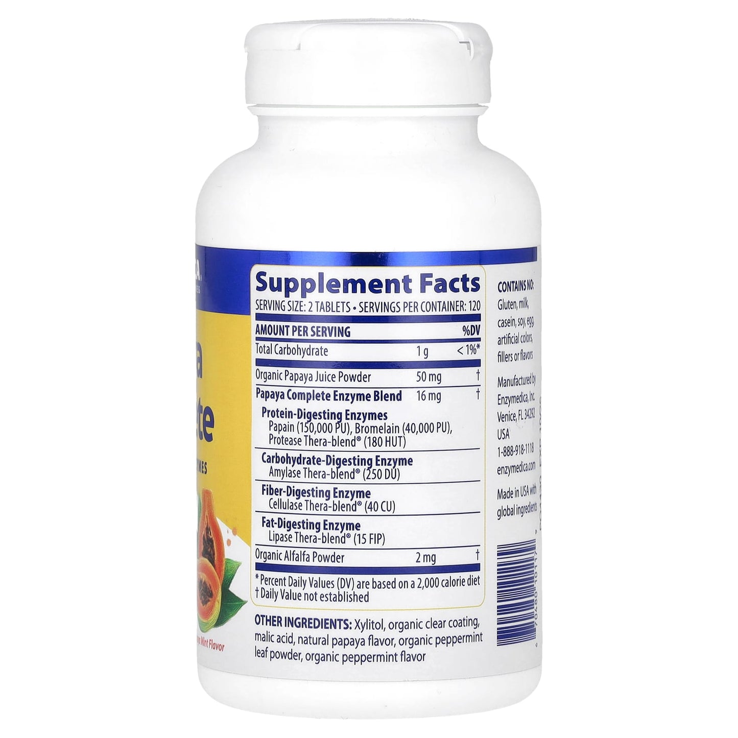 Enzymedica Papaya Complete Digestive Enzymes - 240 Tablets - Image 2