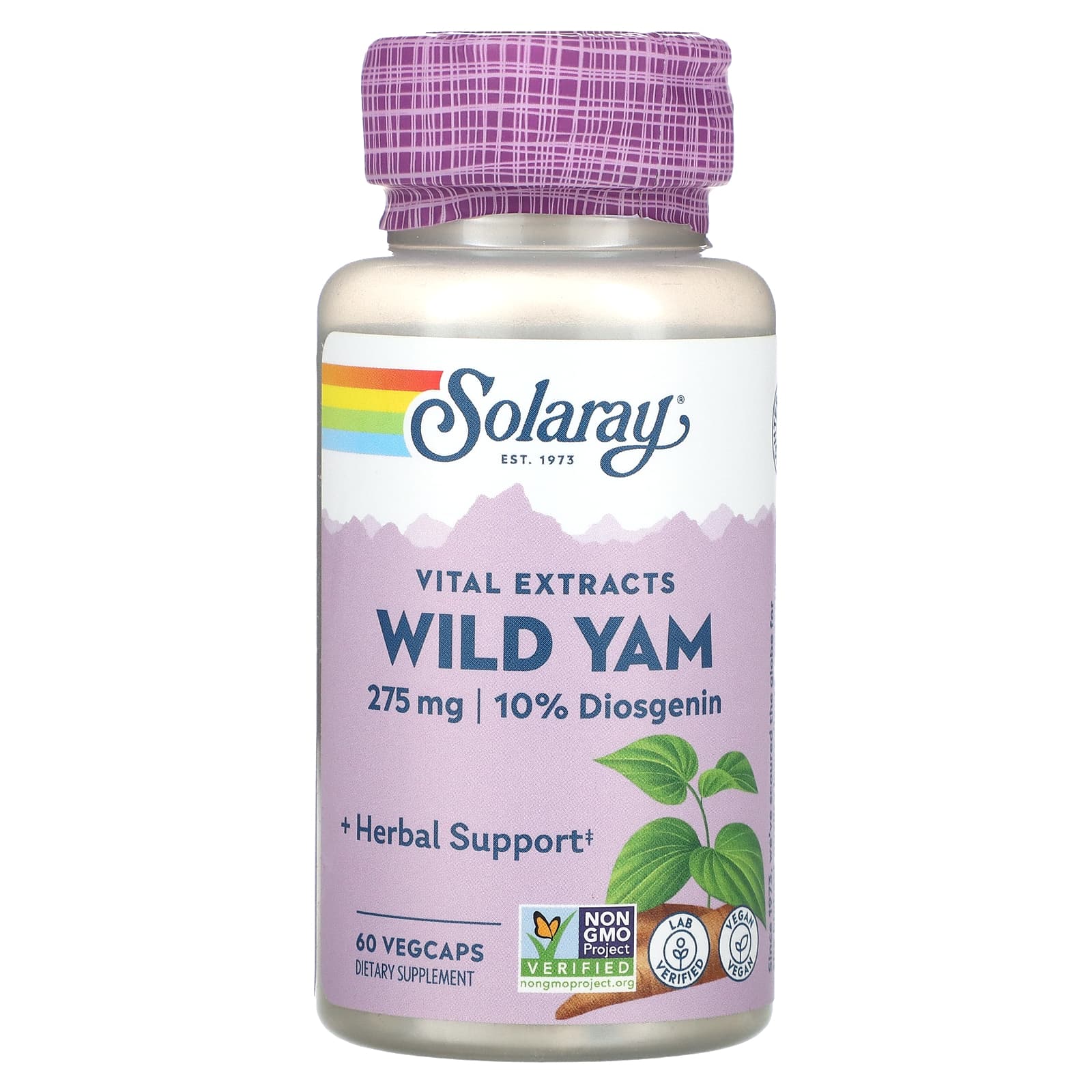 Solaray, Vital Extracts Wild Yam, 60 VegCaps - Image 1