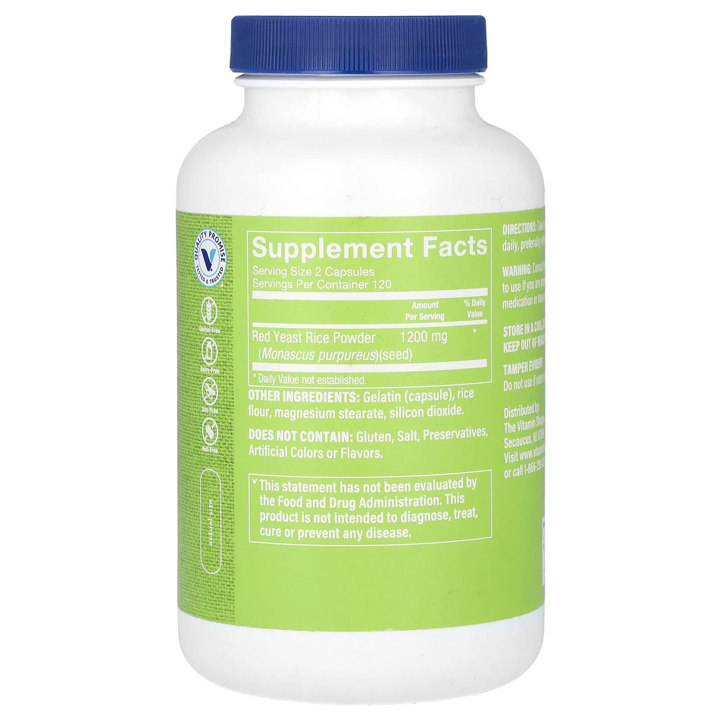 The Vitamin Shoppe, Red Yeast Rice, 240 Capsules (600 mg Per Capsule) - Image 2
