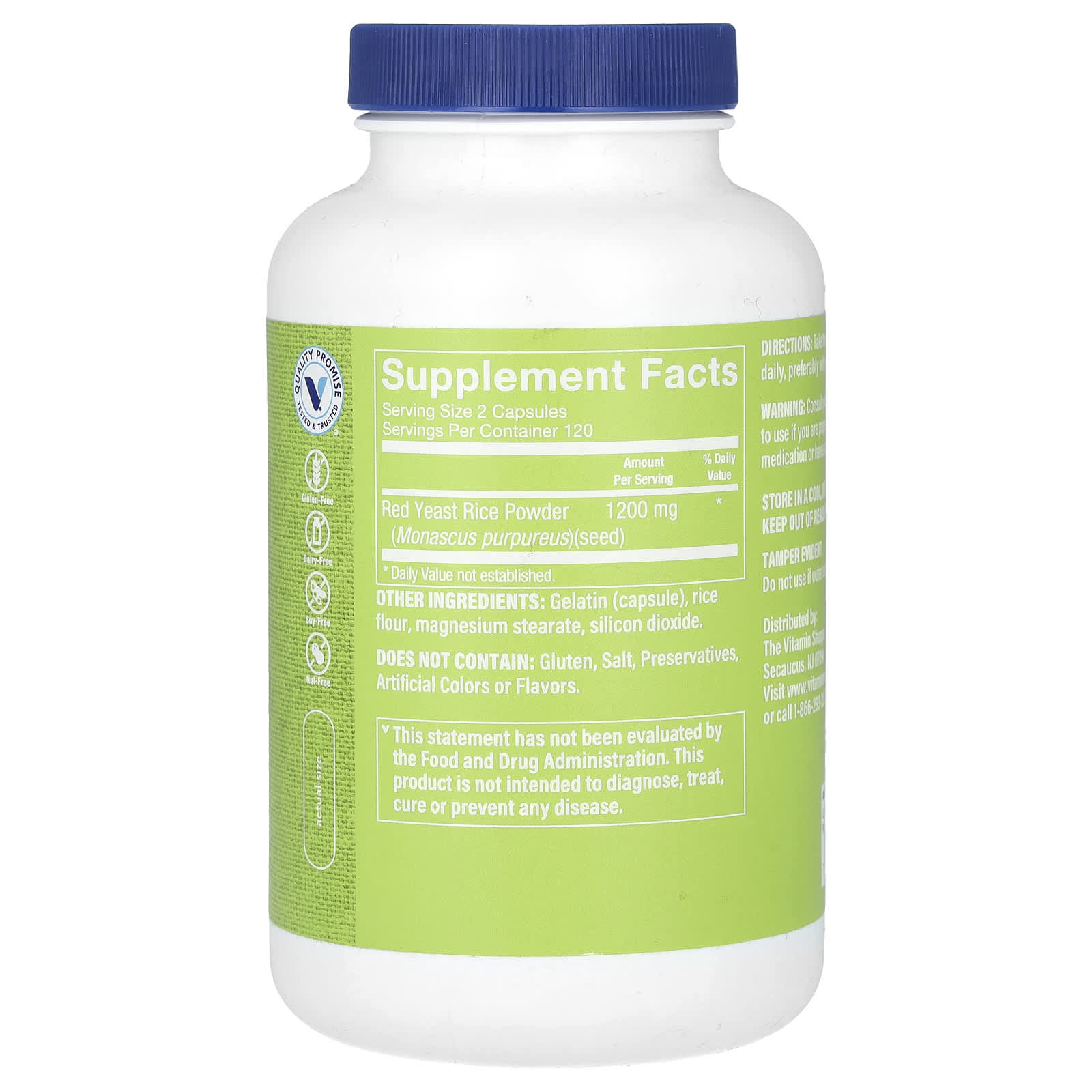 The Vitamin Shoppe, Red Yeast Rice, 240 Capsules (600 mg Per Capsule) - Image 2
