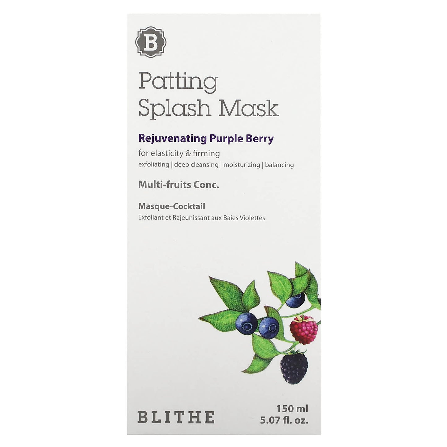Blithe Rejuvenating Purple Berry Patting Splash Mask 150ml - Image 2