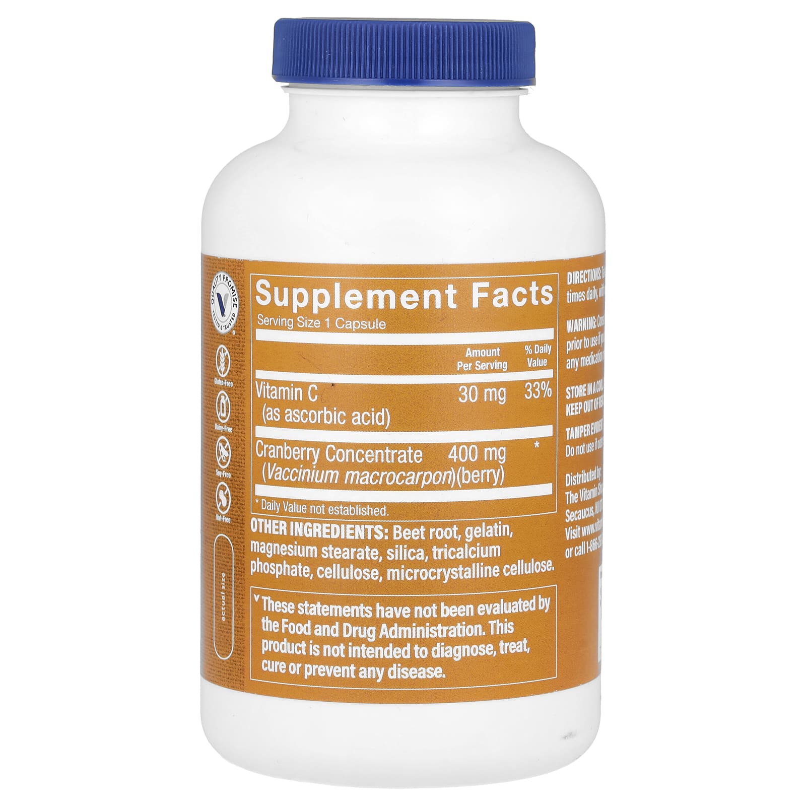 The Vitamin Shoppe, Cranberry Plus, 400 mg, 180 Capsules - Image 2