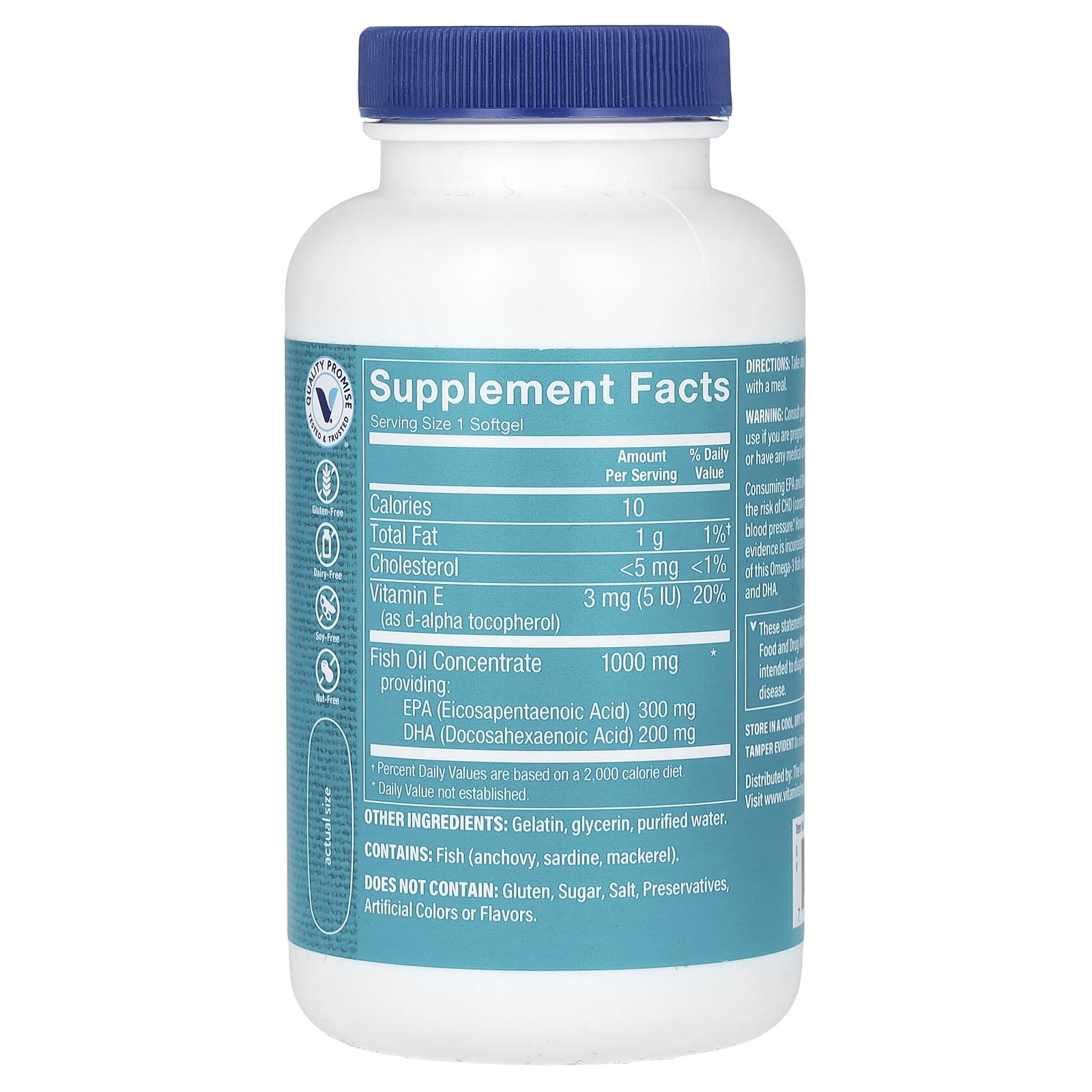 The Vitamin Shoppe, Omega-3 Fish Oil, 120 Softgels - Image 2