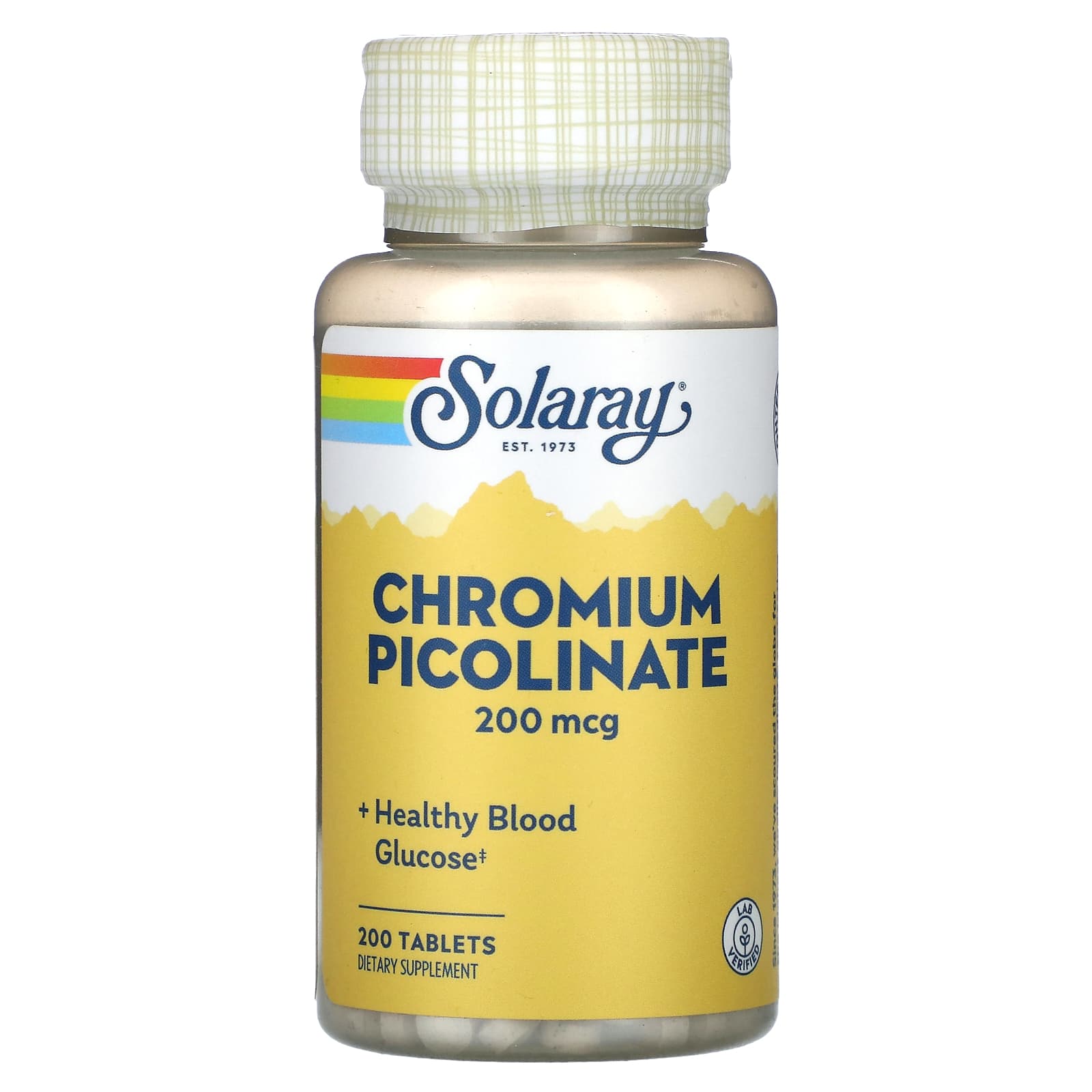 Solaray, Chromium Picolinate, 200 mcg, 200 Tablets - Image 1